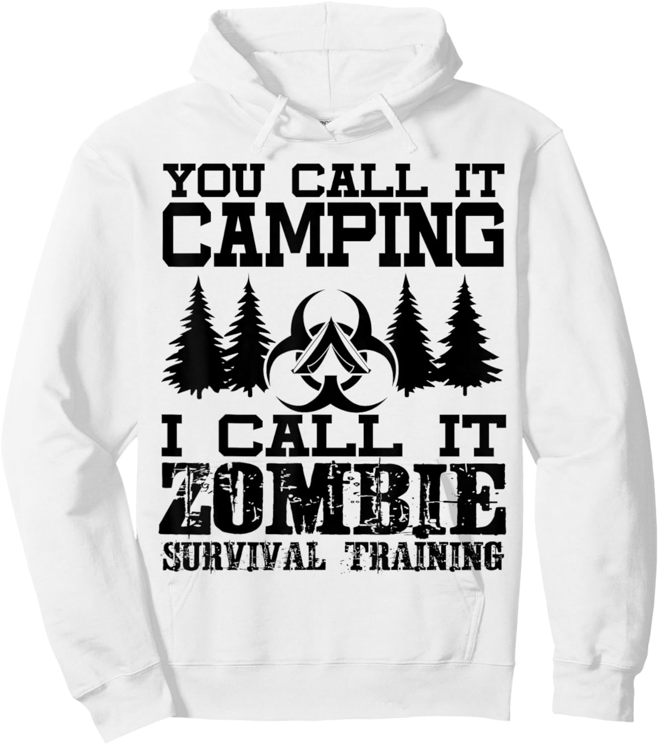 Zombie Survival Training Camping Shirt - Funny Halloween Hoodie - Hoodie | White