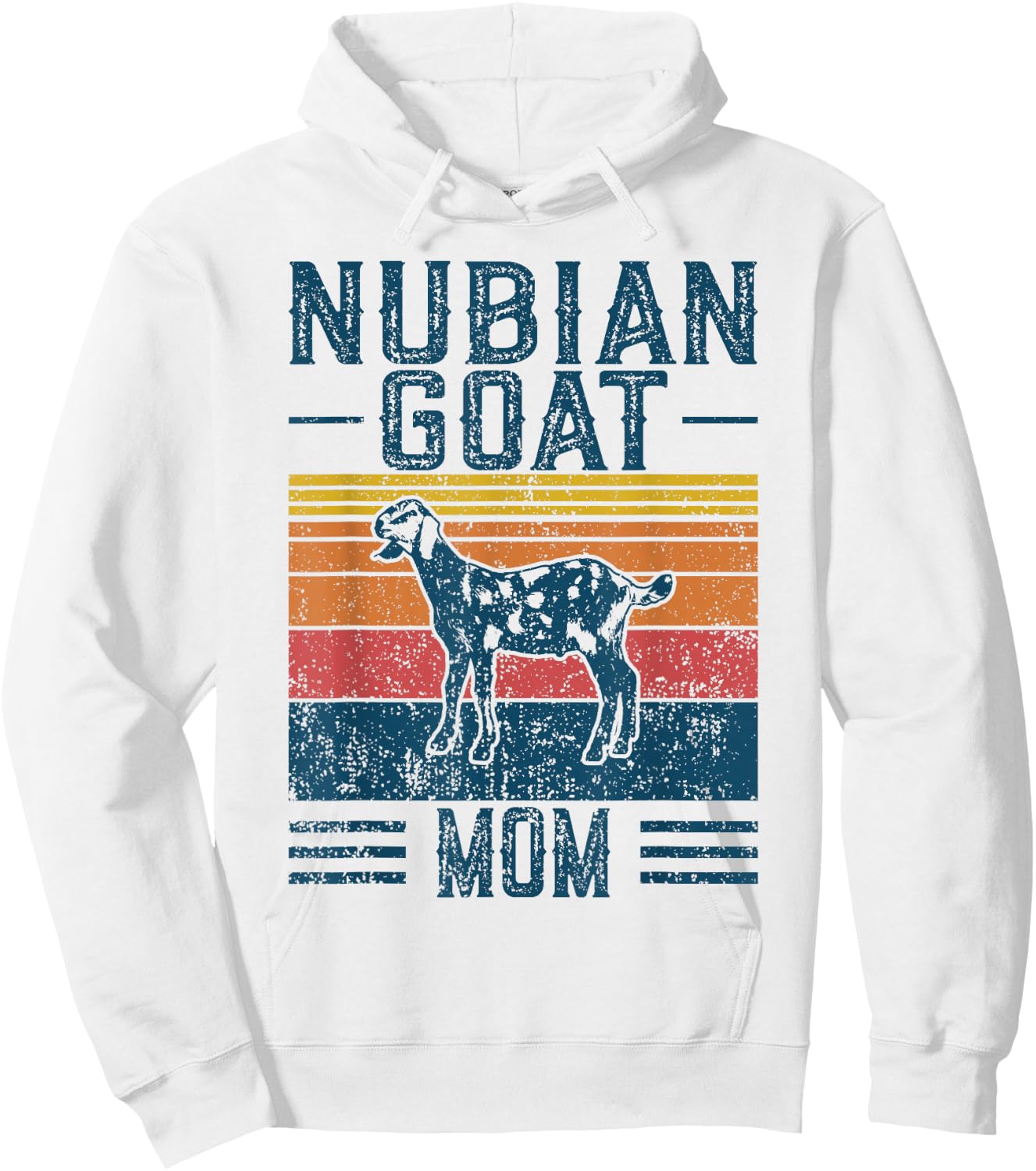 Best Goat Mom Women - Vintage Nubian Goat Hoodie - Hoodie | White