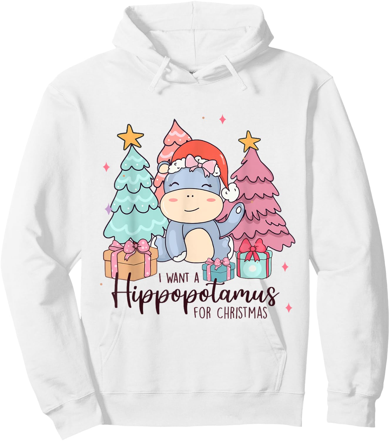 I Want A Hippopotamus For Christmas Xmas Hippo Kid Toddler Hoodie - Hoodie | White