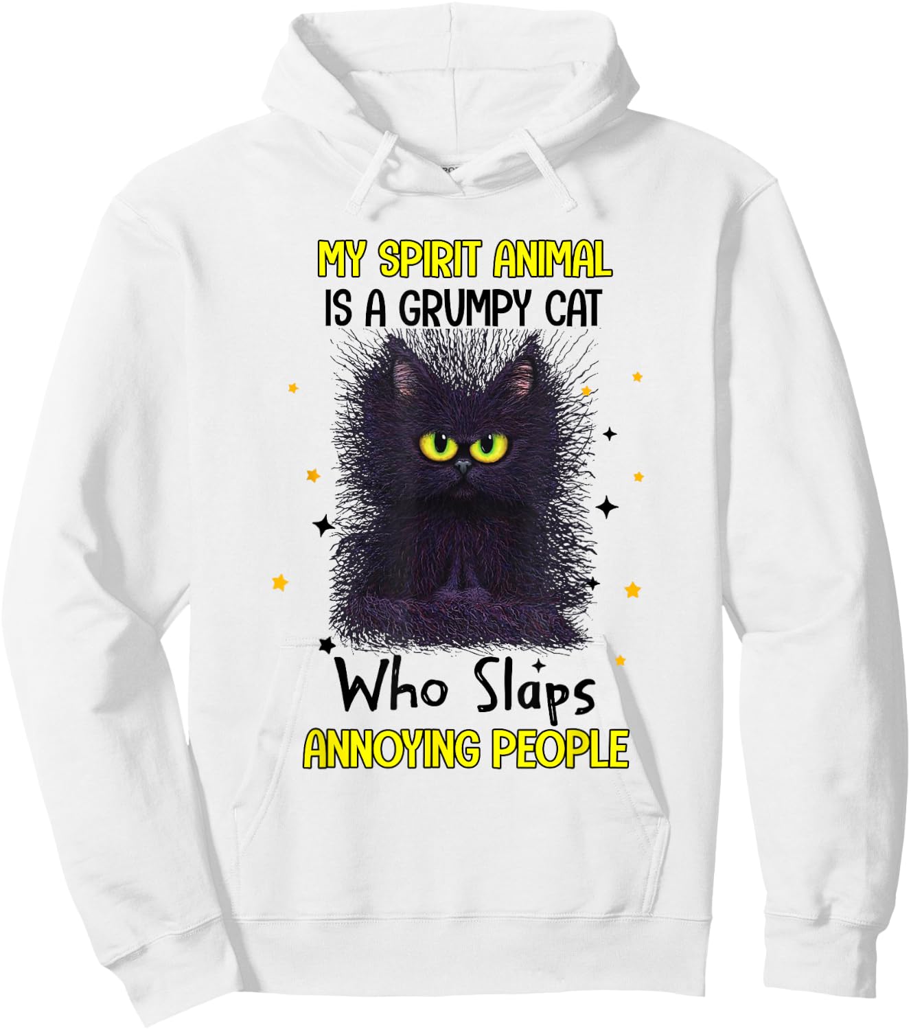 Vintage My Spirit Animal Is A Grumpy Funny Cat Men Women Hoodie - Hoodie | White