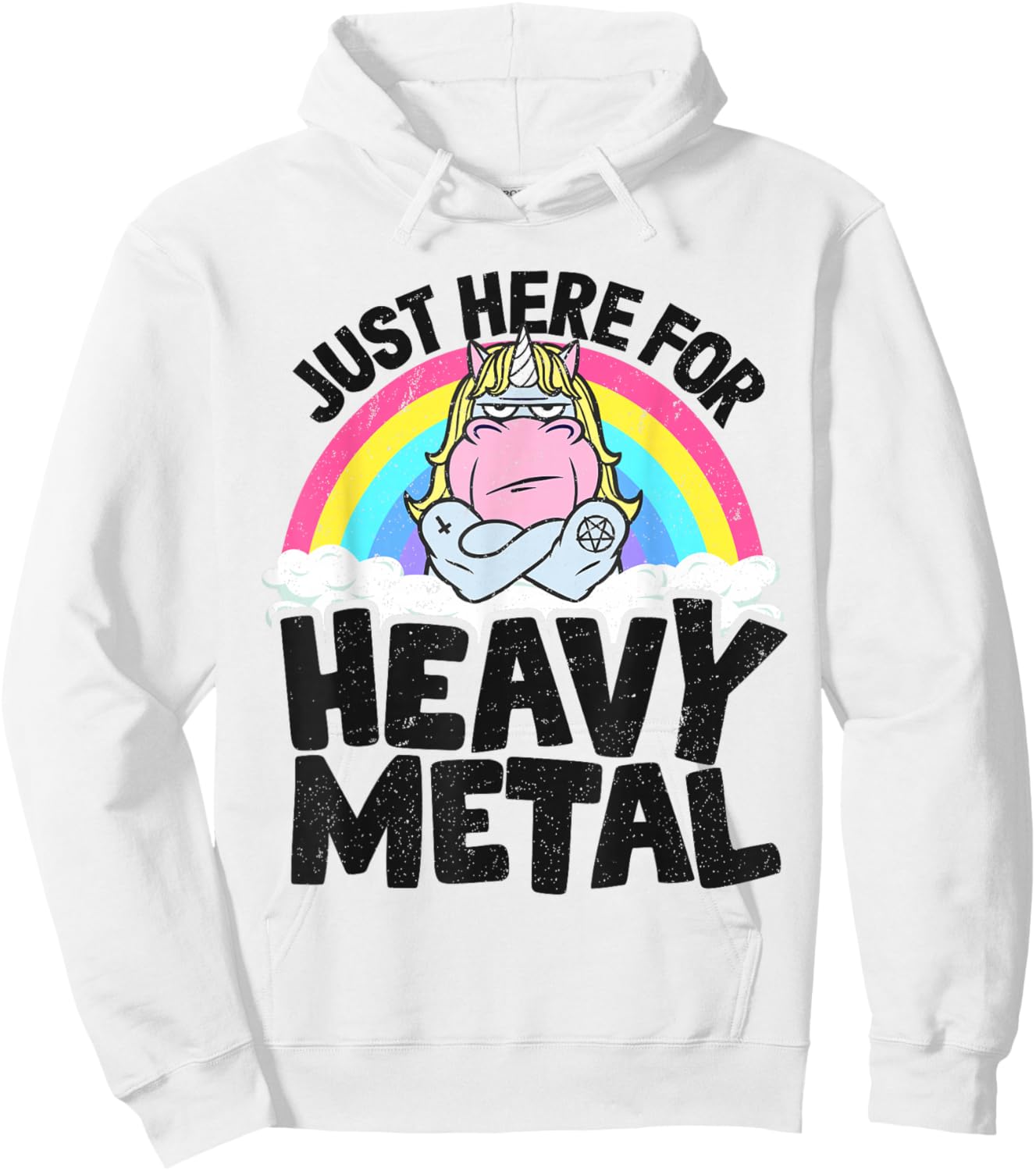 Bandeau Licorne en métal Arc-en-Ciel pour Enfants Just Here pour Heavy Metal Hoodie - Hoodie | White