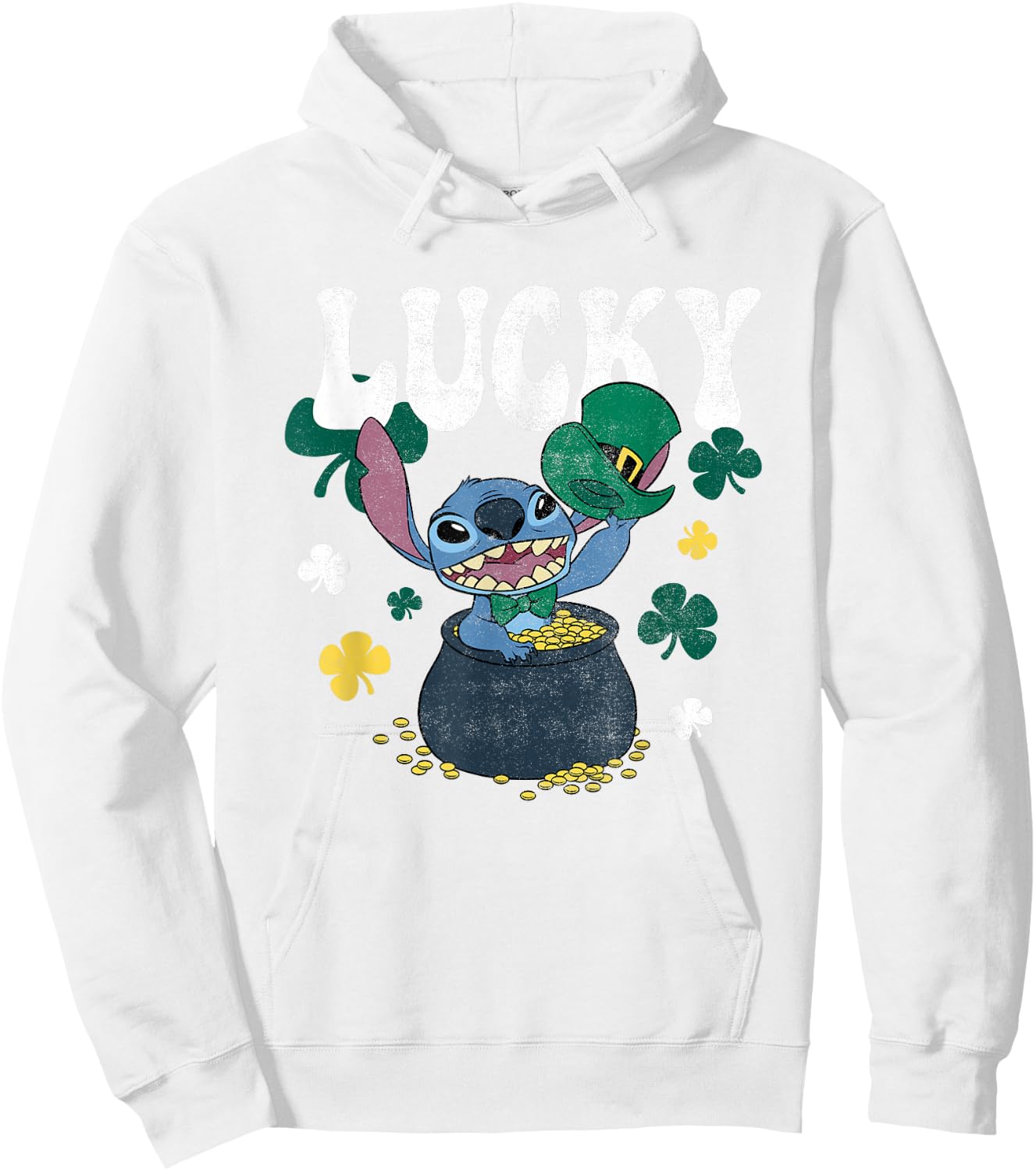 Disney Lilo & Stitch St. Patrick's Day Lucky Stitch Hoodie - Hoodie | White