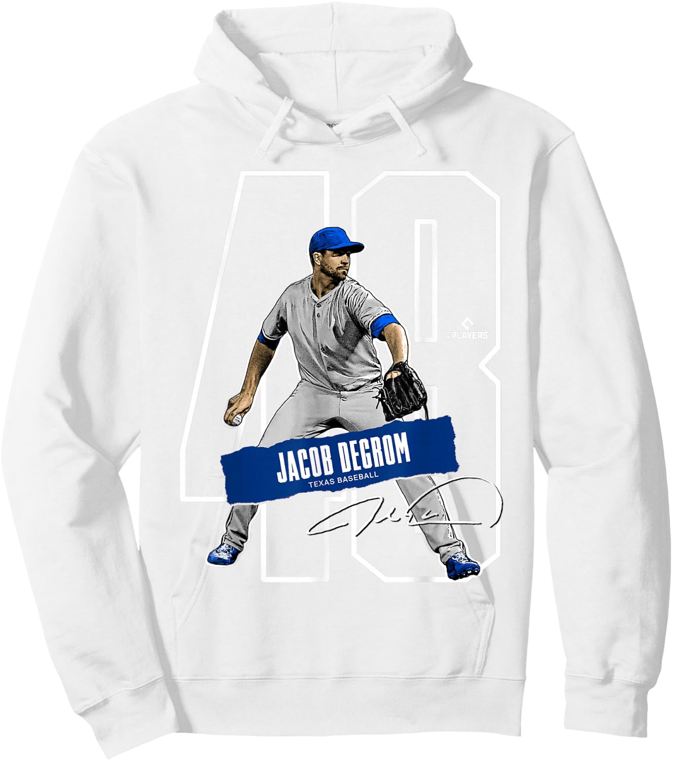 Jacob Degrom | Texas Baseball Players Merch | MLBJAC302N Hoodie - Hoodie | White