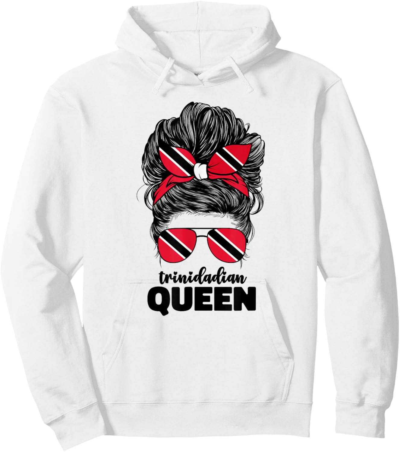 Trinidadian Queen Women Trini Trinidad and Tobago Flag Girls Hoodie - Hoodie | White