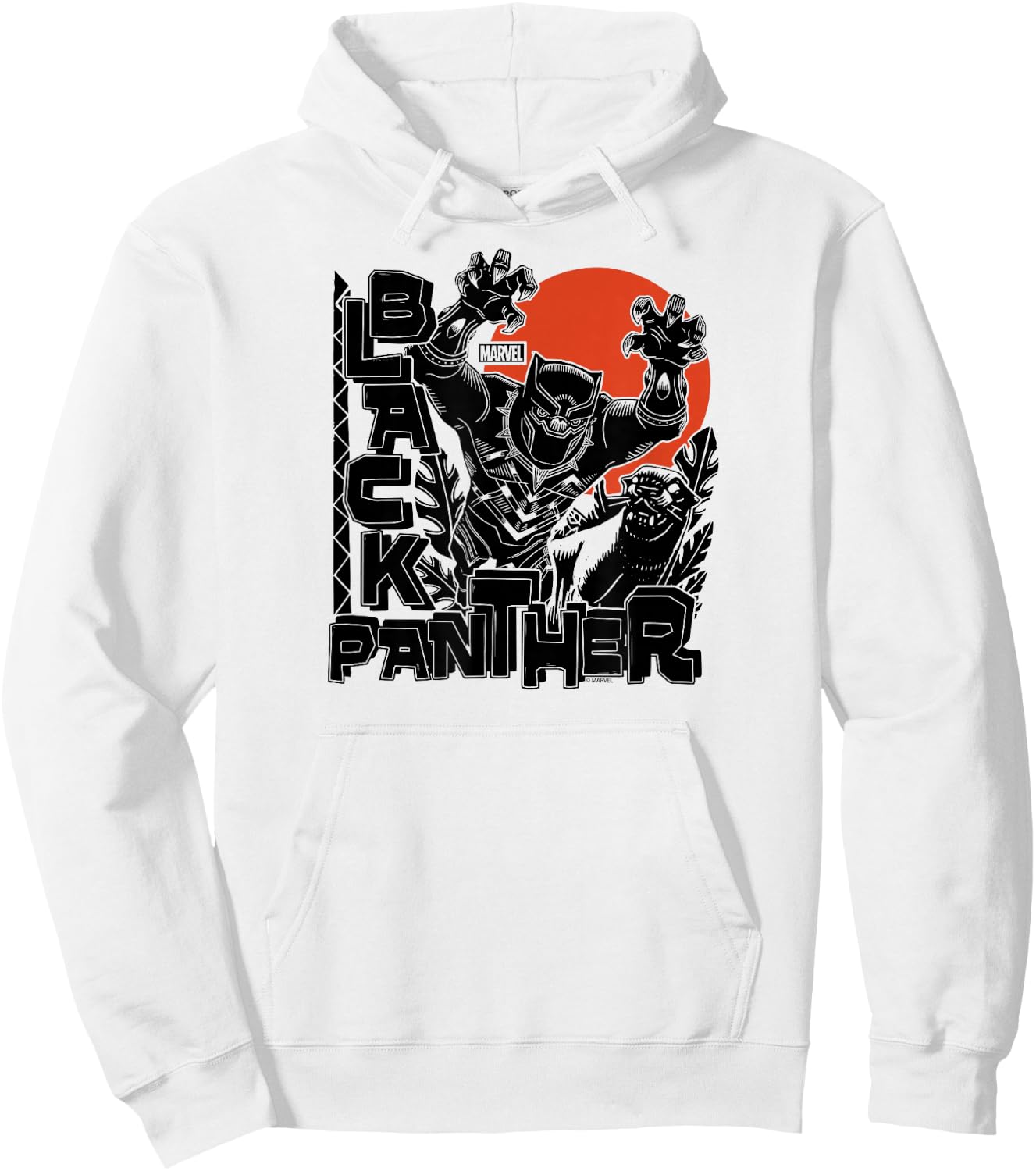 Black Panther - Linocut Inspired Hoodie - Hoodie | White