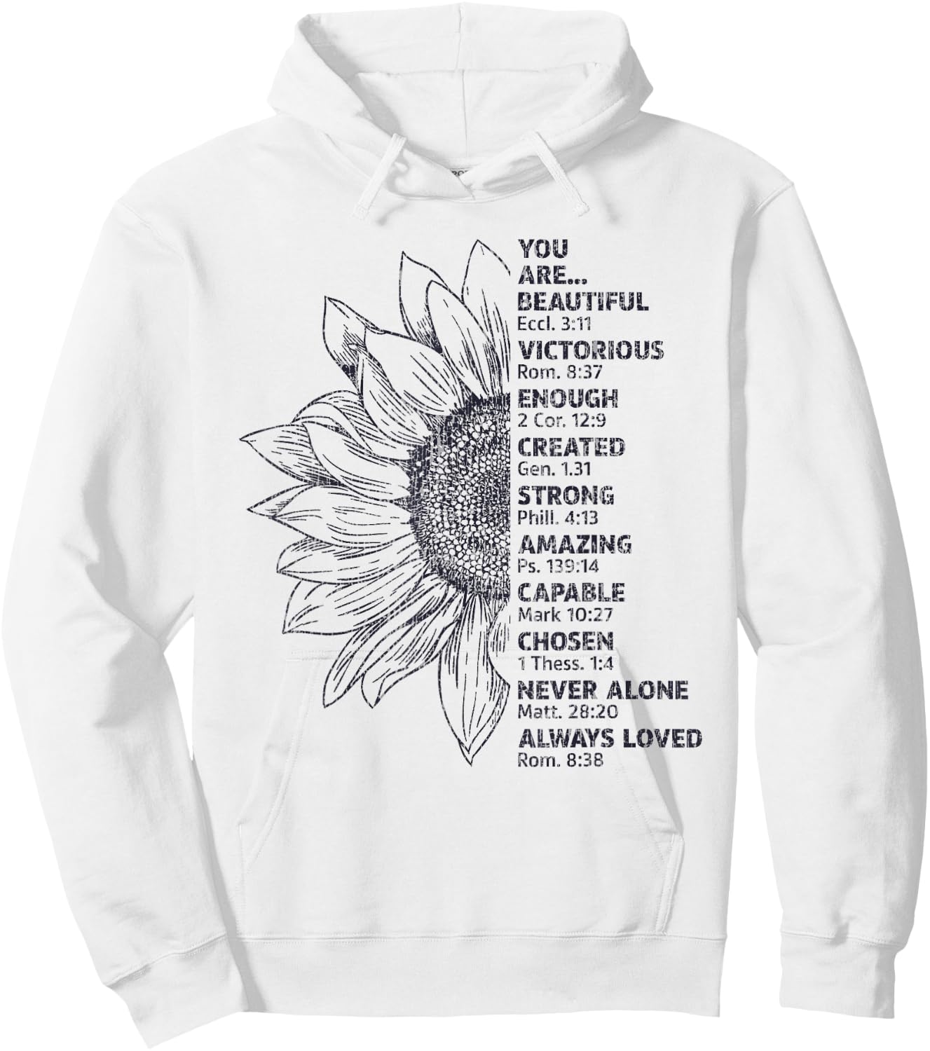 You Are Beautiful Victorious Enough Created Strong Hoodie - Hoodie | White