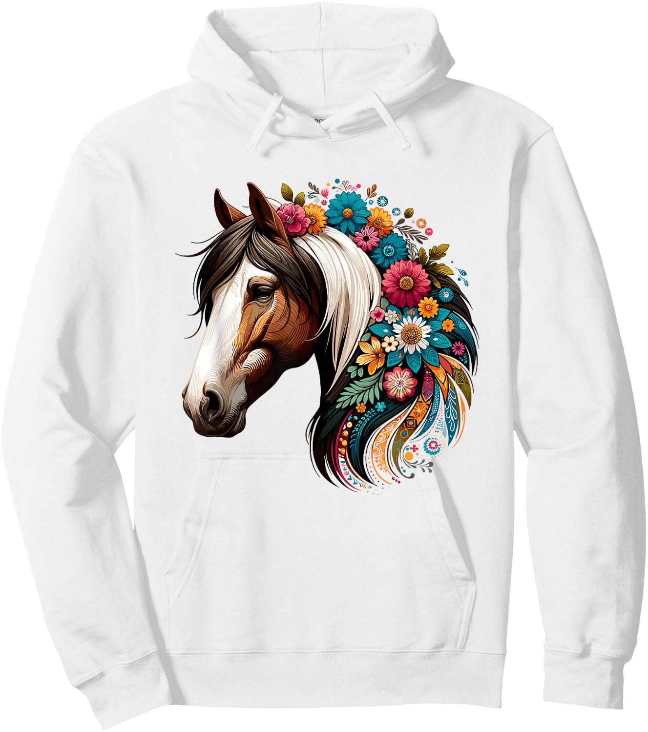 Horse Riding Equestrian, Horse Portrait - Western Horseback Hoodie - Hoodie | White