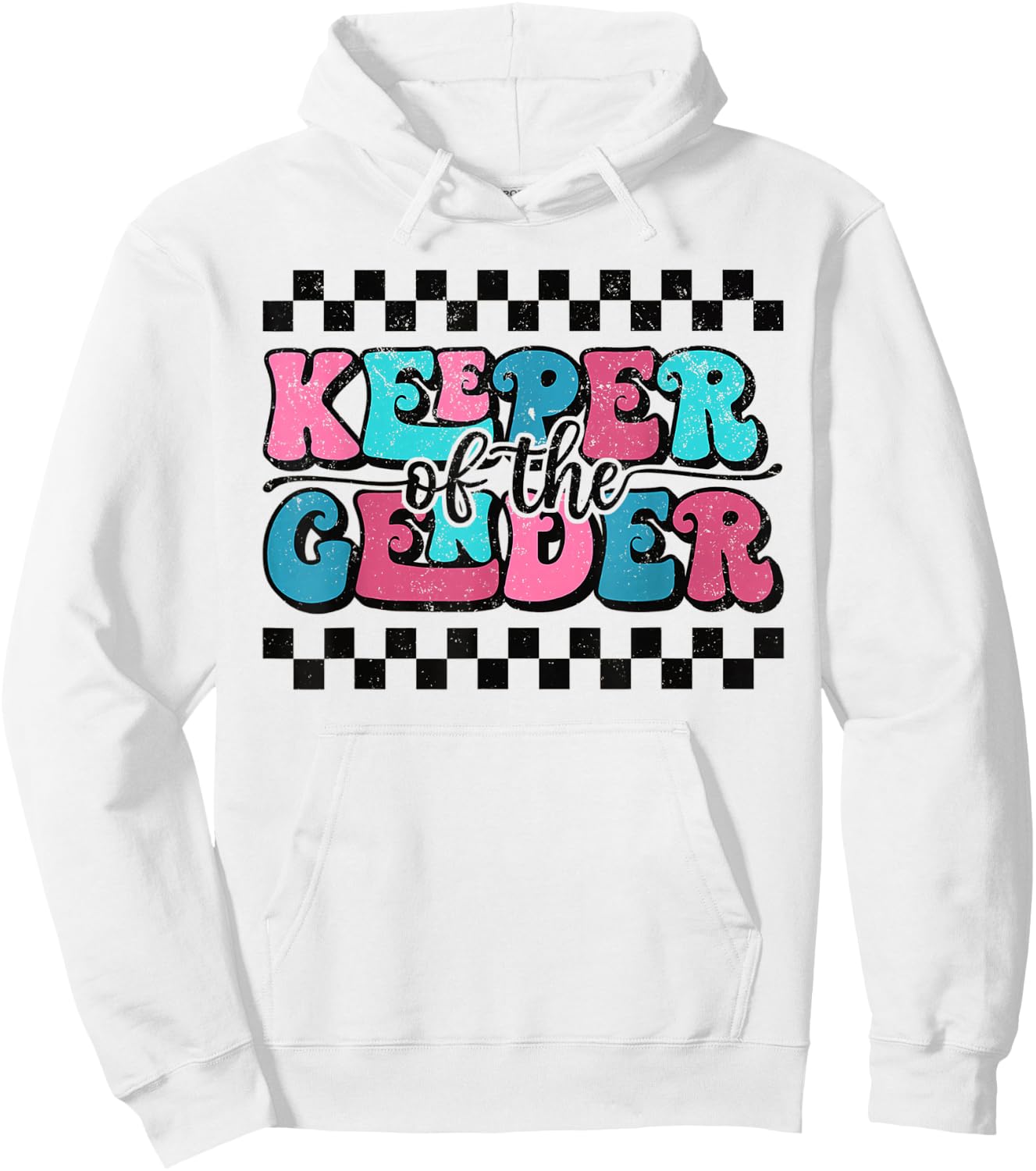 Keeper Of The Gender Cute Reveal Baby Announcement Party Hoodie - Hoodie | White