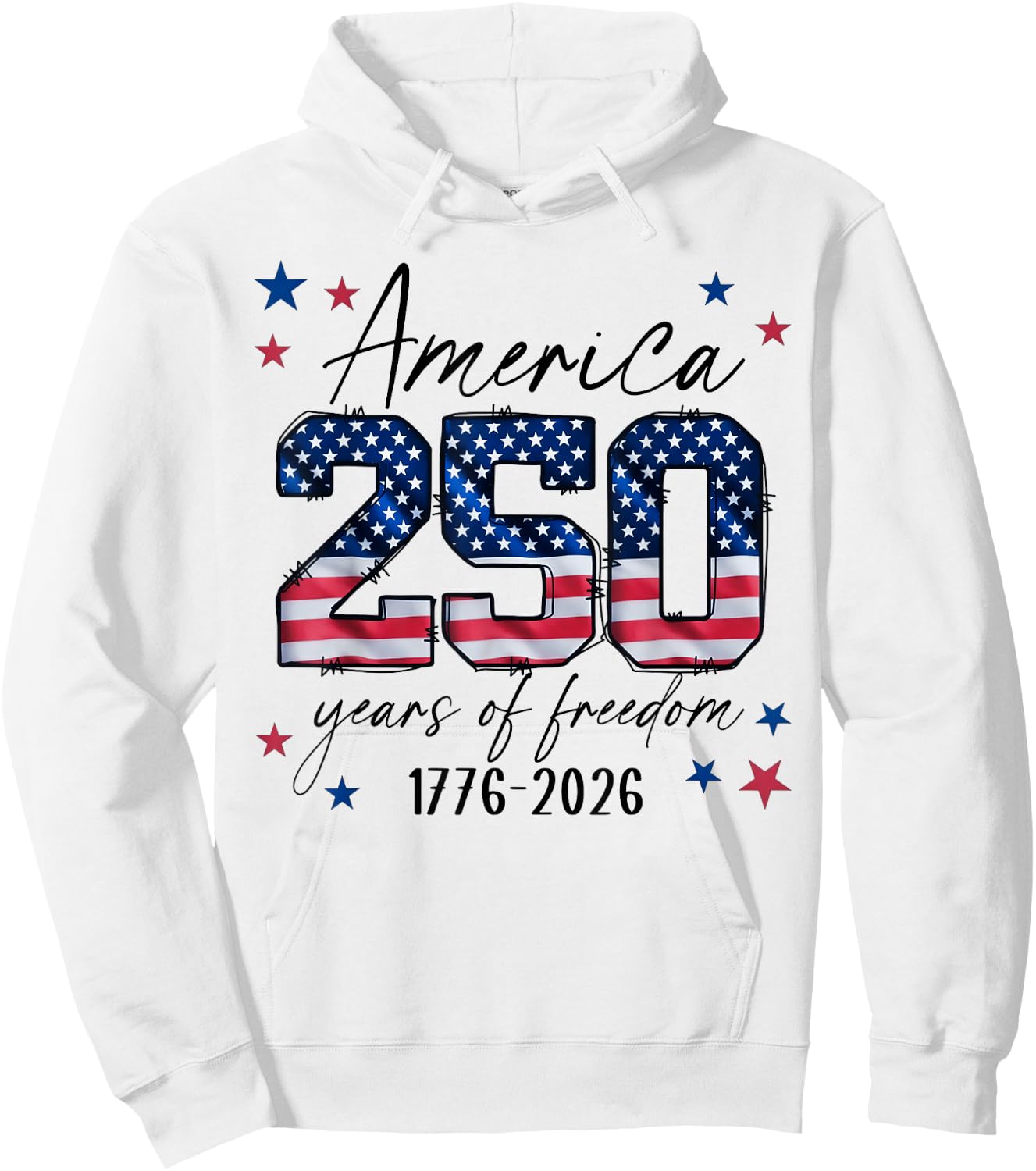 America USA 250th Years of Freedom 4th of July Hoodie - Hoodie | White