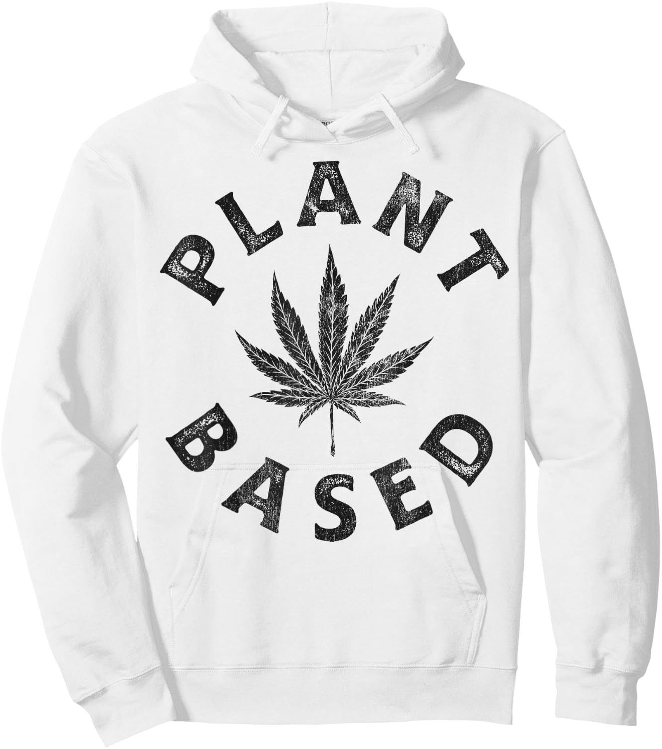 Plant Based Marijuana Leaf Weed Cannabis Pot Smoker Vintage Hoodie - Hoodie | White