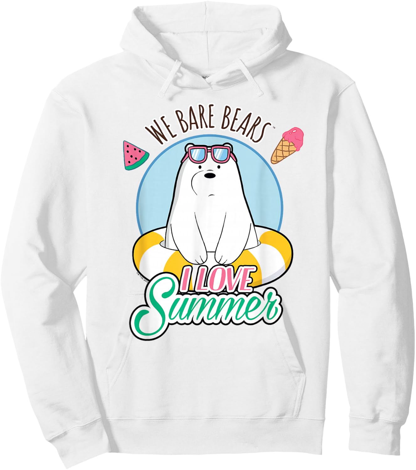 We Bare Bears Ice Bear Loves Summer Hoodie - Hoodie | White