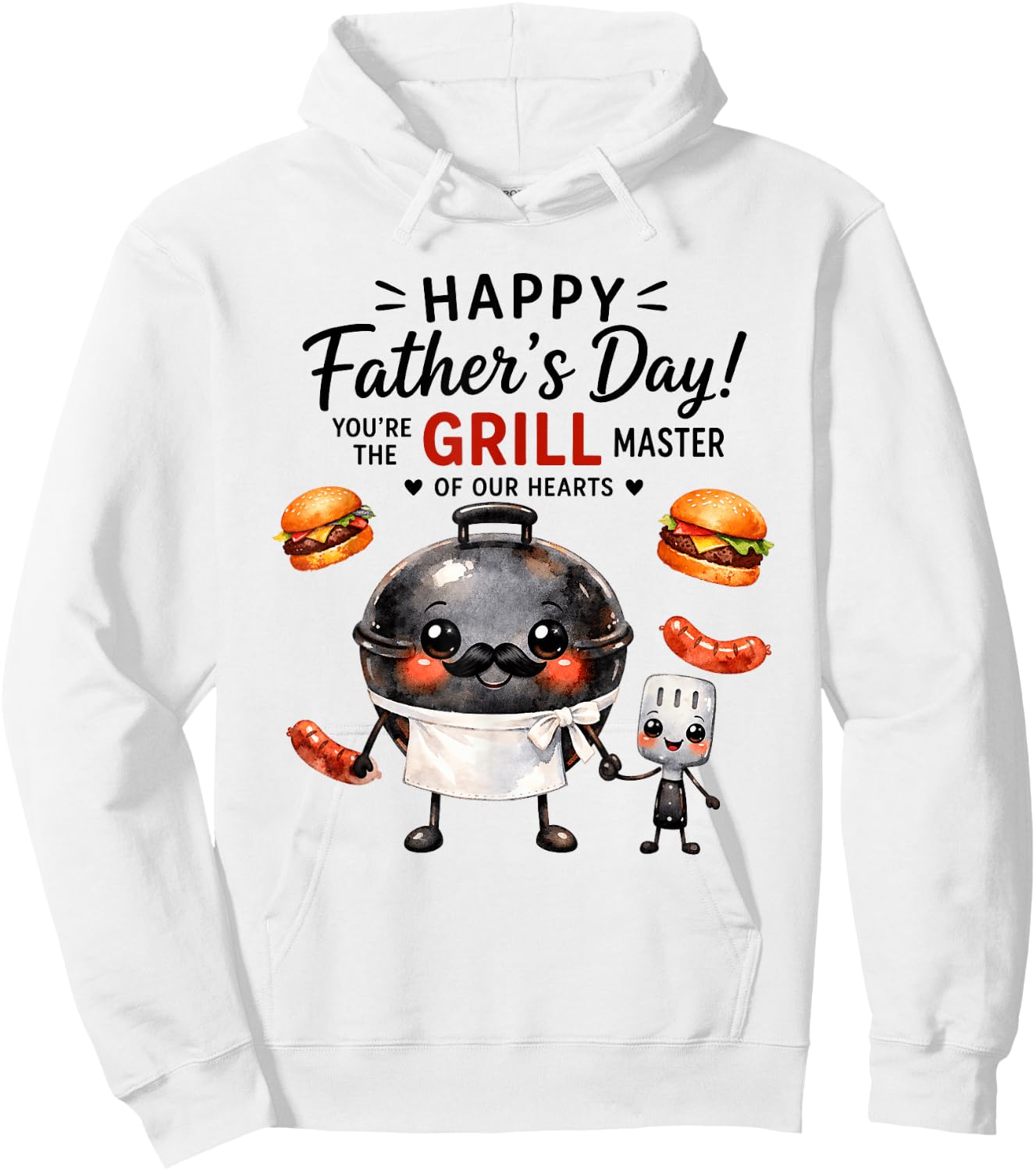Happy Father's Day Grill Master Dad Hoodie - Hoodie | White