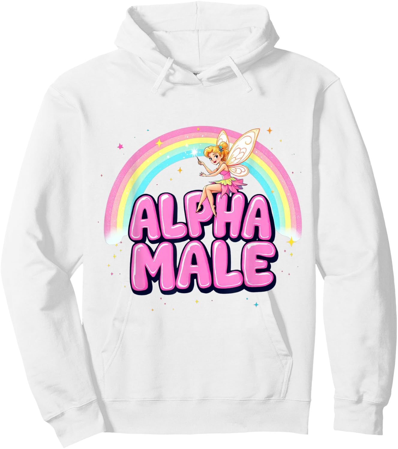 Cute Alpha Male Fairy Funny Sarcastic Humor Ironic Men Hoodie - Hoodie | White
