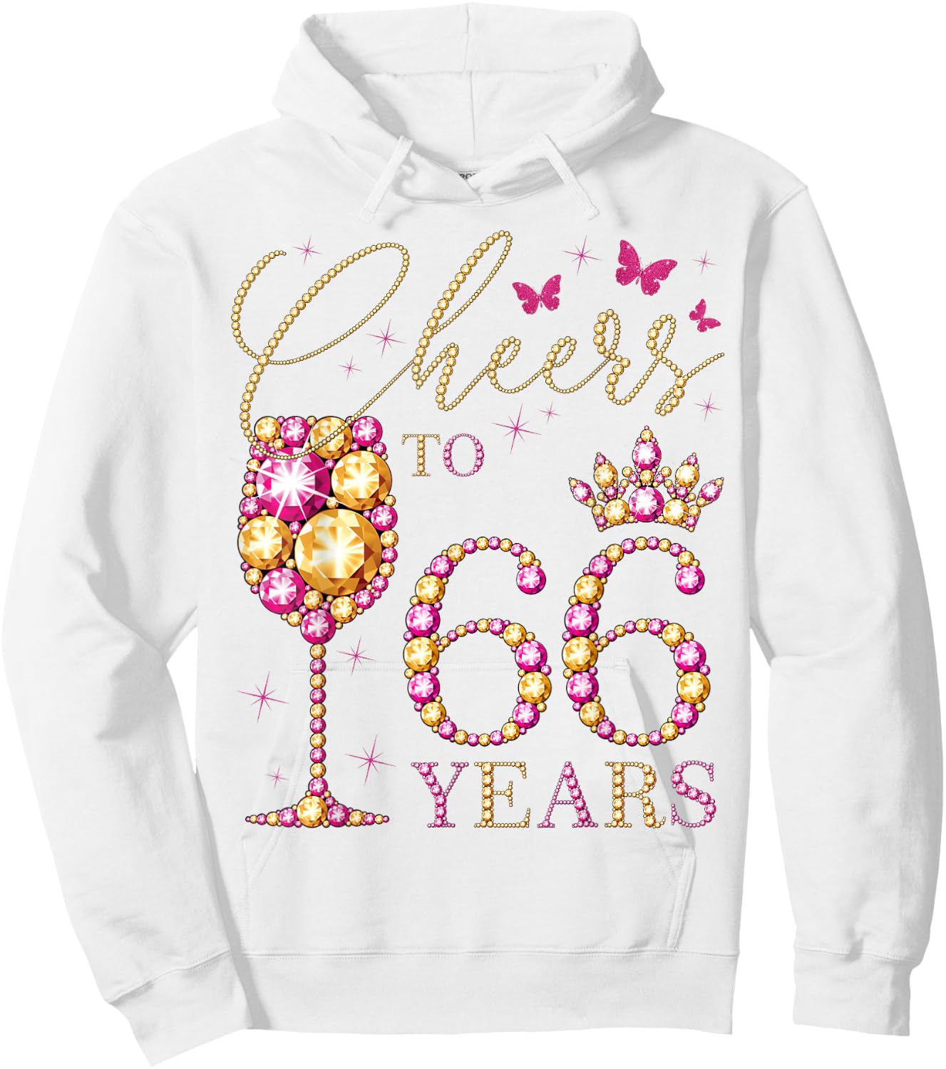 A High on 66 Years, 66 Year Old Women, Queen 66th Birthday Hoodie - Hoodie | White