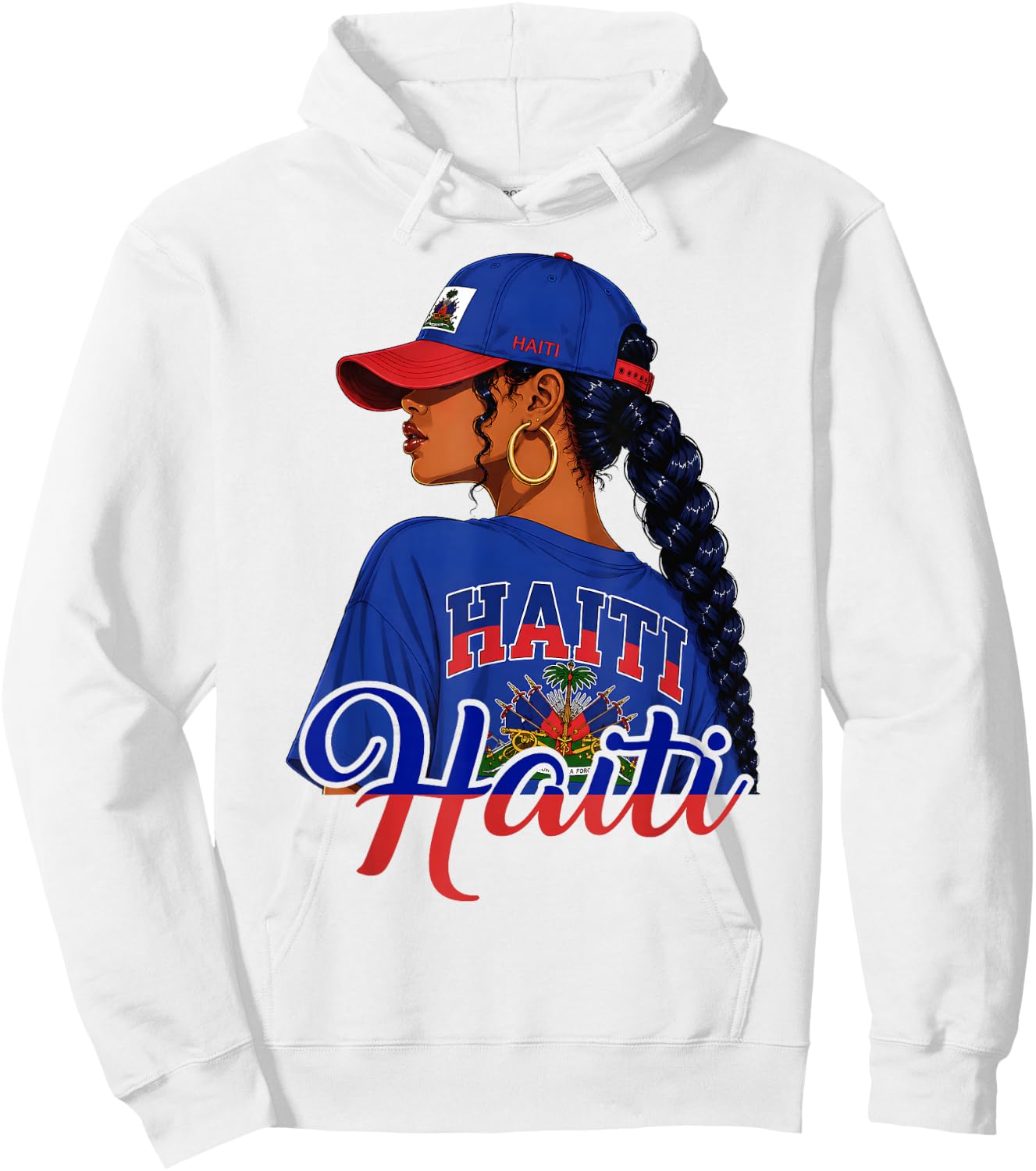 Haitian Girl Haiti Flag Proud Haitienne Afro Women Haiti Hoodie - Hoodie | White
