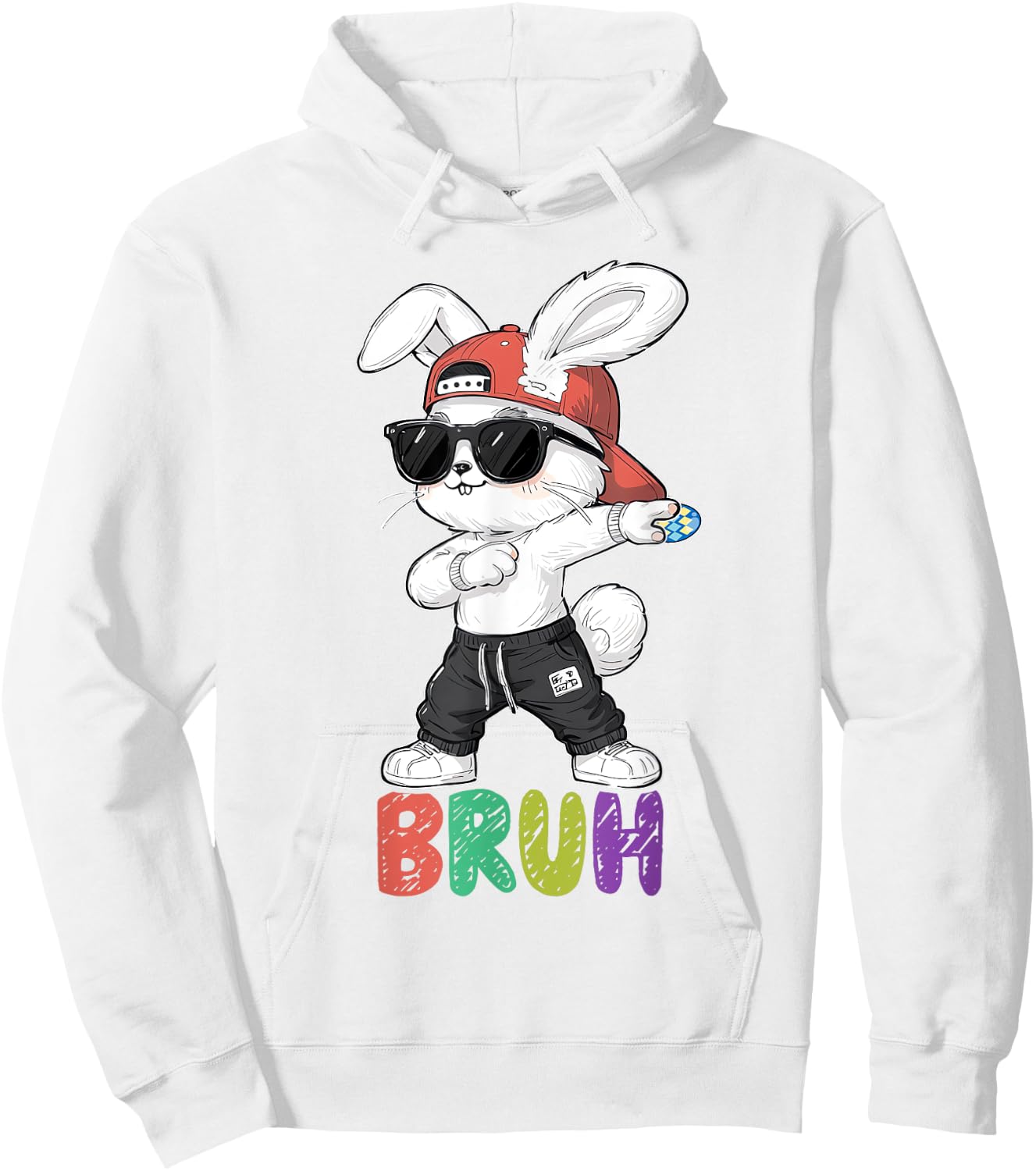 Bruh Meme Easter Day Dabbing Bunny Easter Bruh Boys Kids Hoodie - Hoodie | White