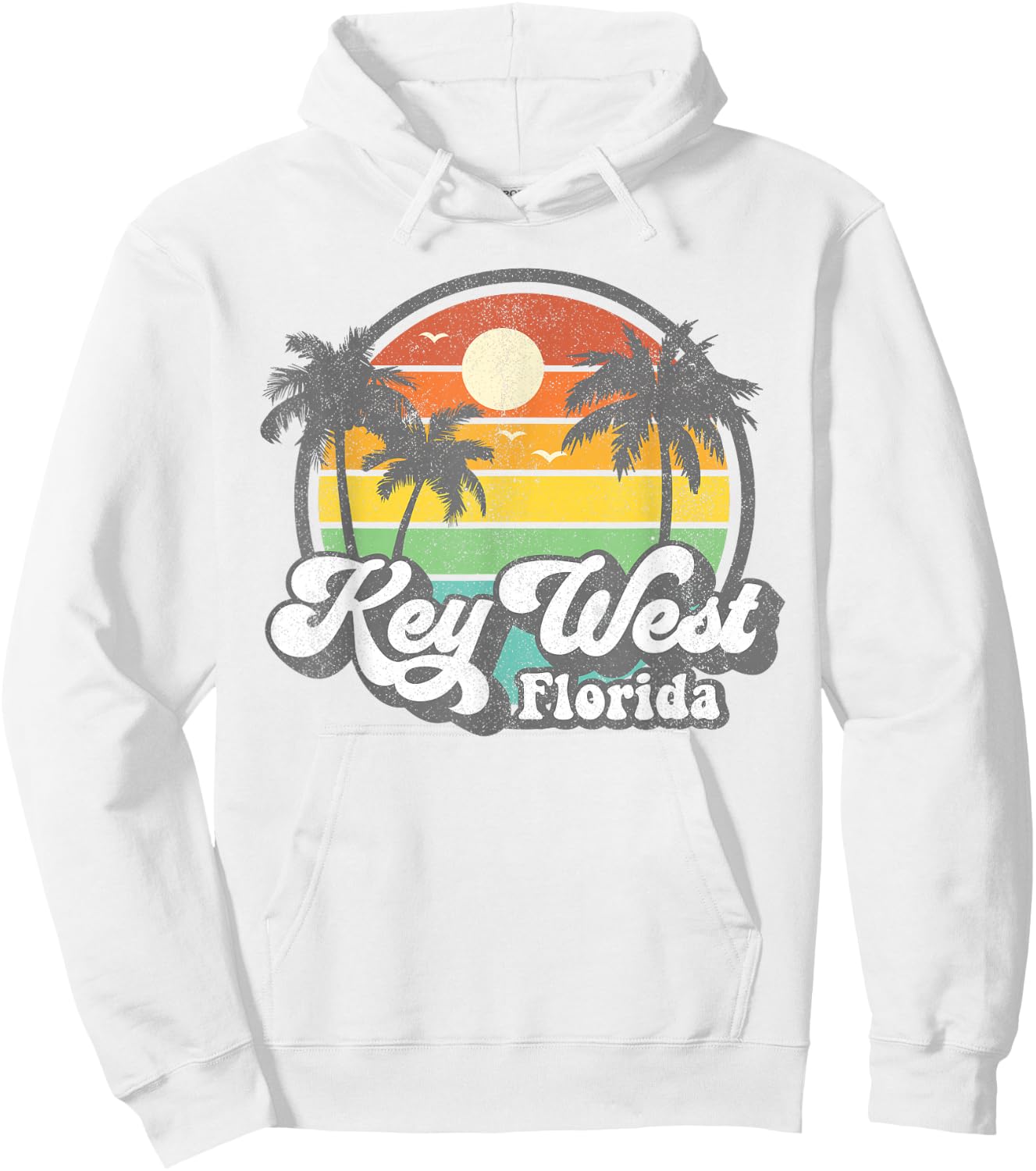 Vintage Key West Florida Keys Retro 70's Beach Vacation Gift Hoodie - Hoodie | White