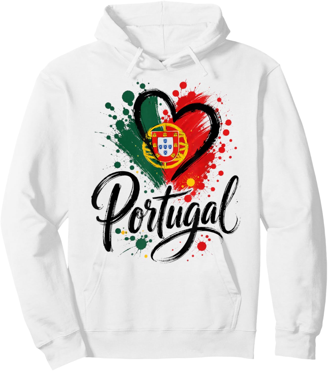 I Love Portugal Vacation Travel Drapeau en Forme de cœur Motif Touristique Hoodie - Hoodie | White