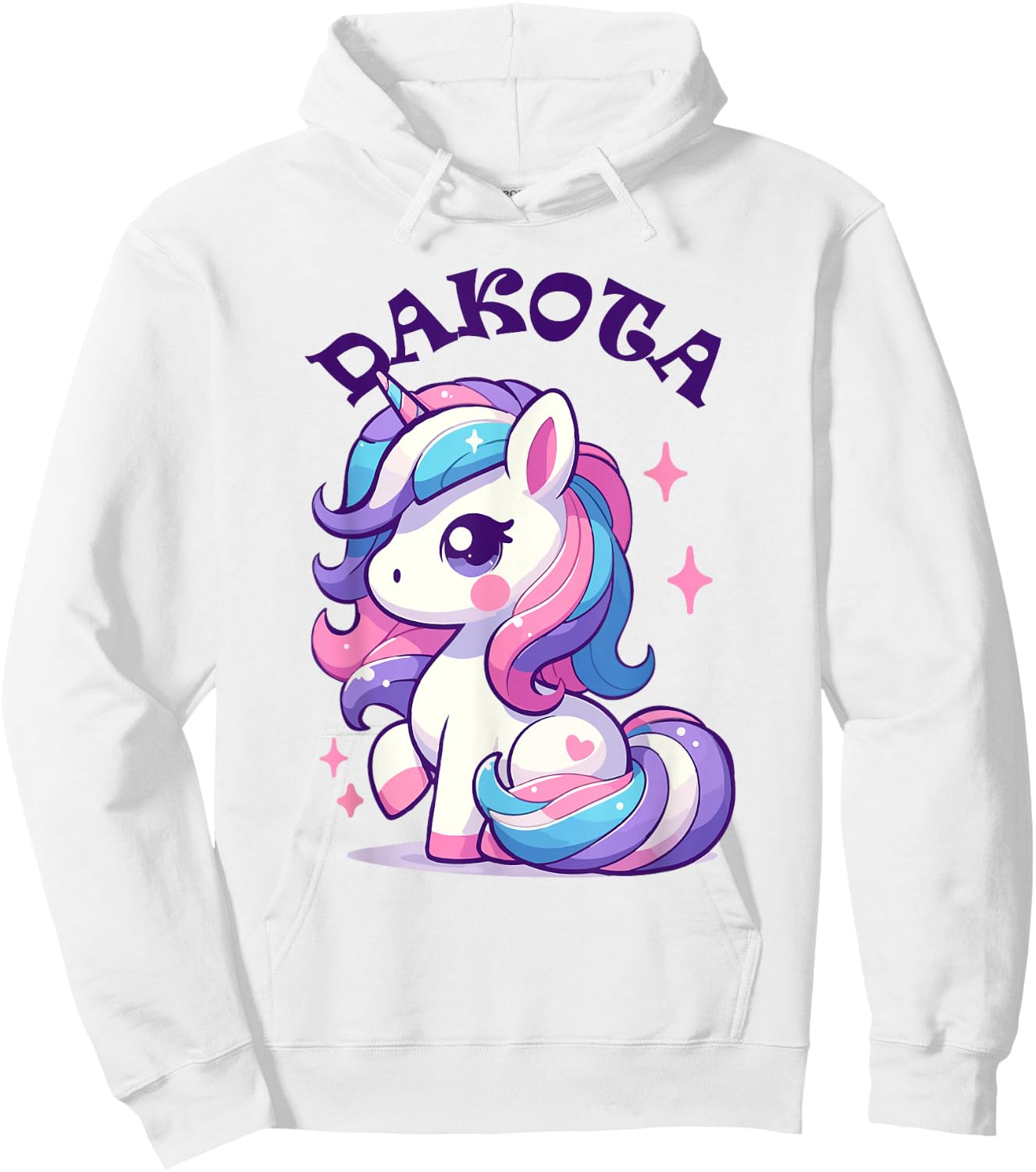 Dakota Cute Unicorn Design for Girls Name Dakota Hoodie - Hoodie | White