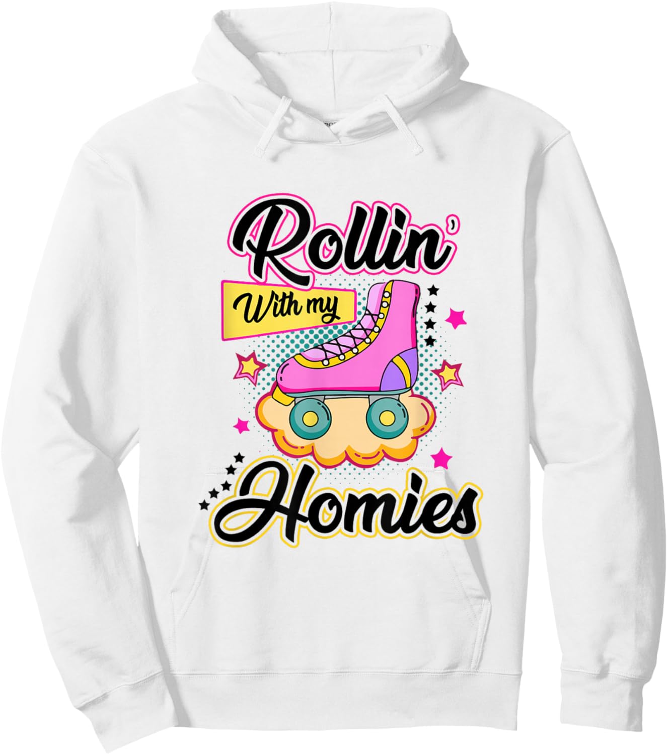 Rolling With My Homies Roller Skates Girls 2 Hoodie - Hoodie | White