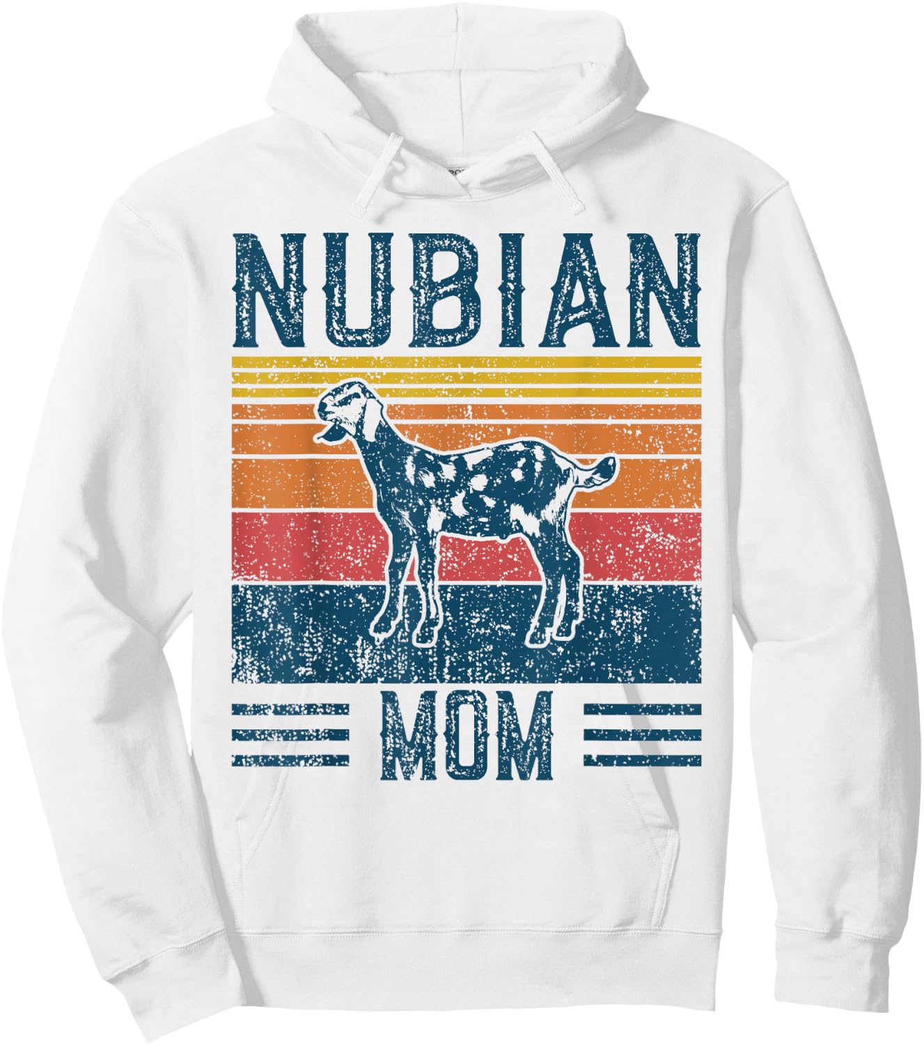 Best Goat Mom Women - Vintage Nubian Goat Hoodie - Hoodie | White