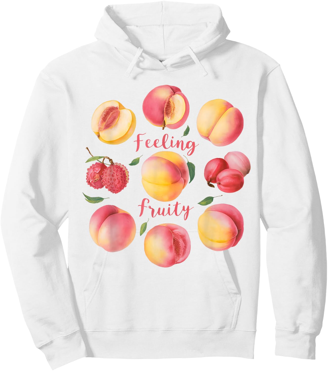 LGBTQ+ Feeling Fruity Peach Sapphic Subtle Pride Lesbian Hoodie - Hoodie | White