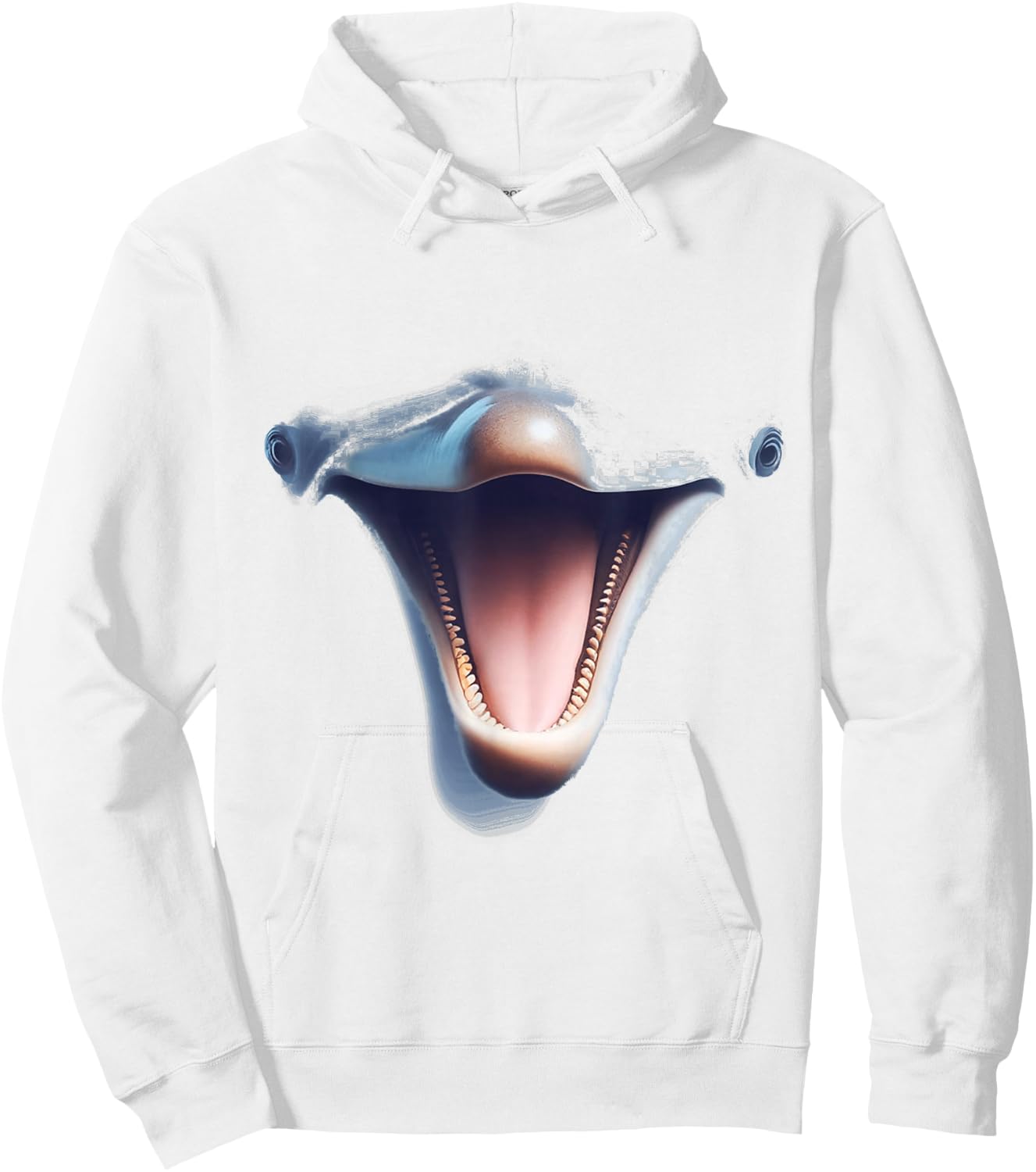 Dolphin Face, Funny Dolphin Spirit Costume , Blue, S Hoodie - Hoodie | White