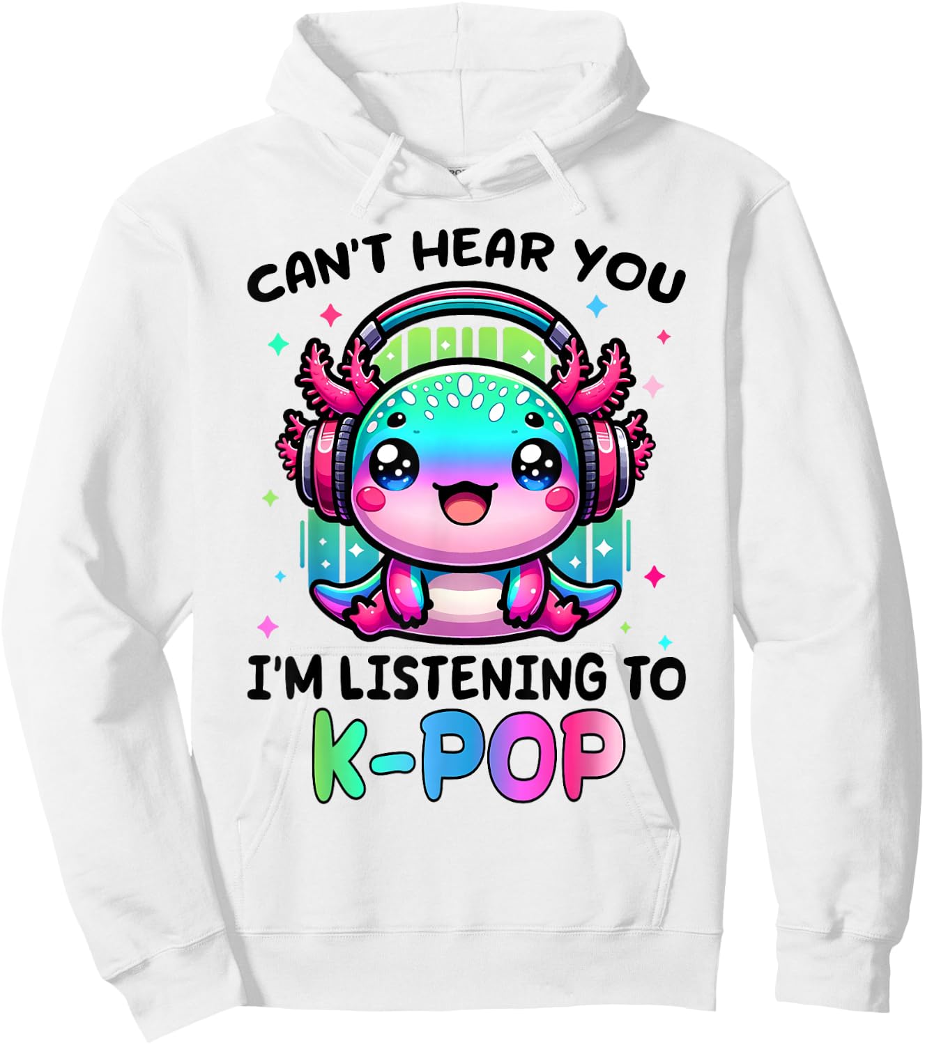 Funny Axolotl K-pop Kids Teens Girls K pop Korean Pop Music Hoodie - Hoodie | White