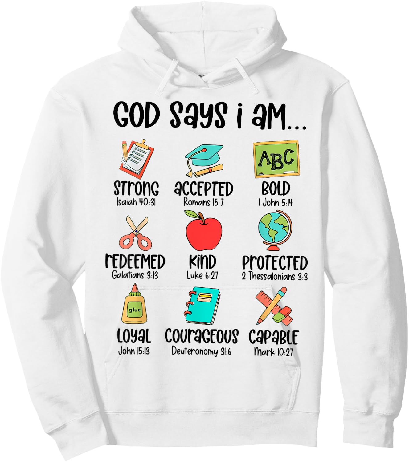 God Says I Am Teacher Bible Christian Hoodie - Hoodie | White