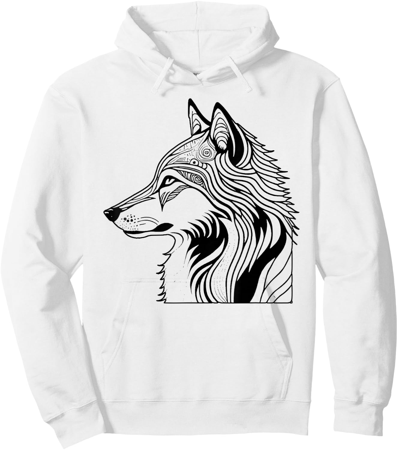 Coloriage Loup à colorier soi-même Hoodie - Hoodie | White