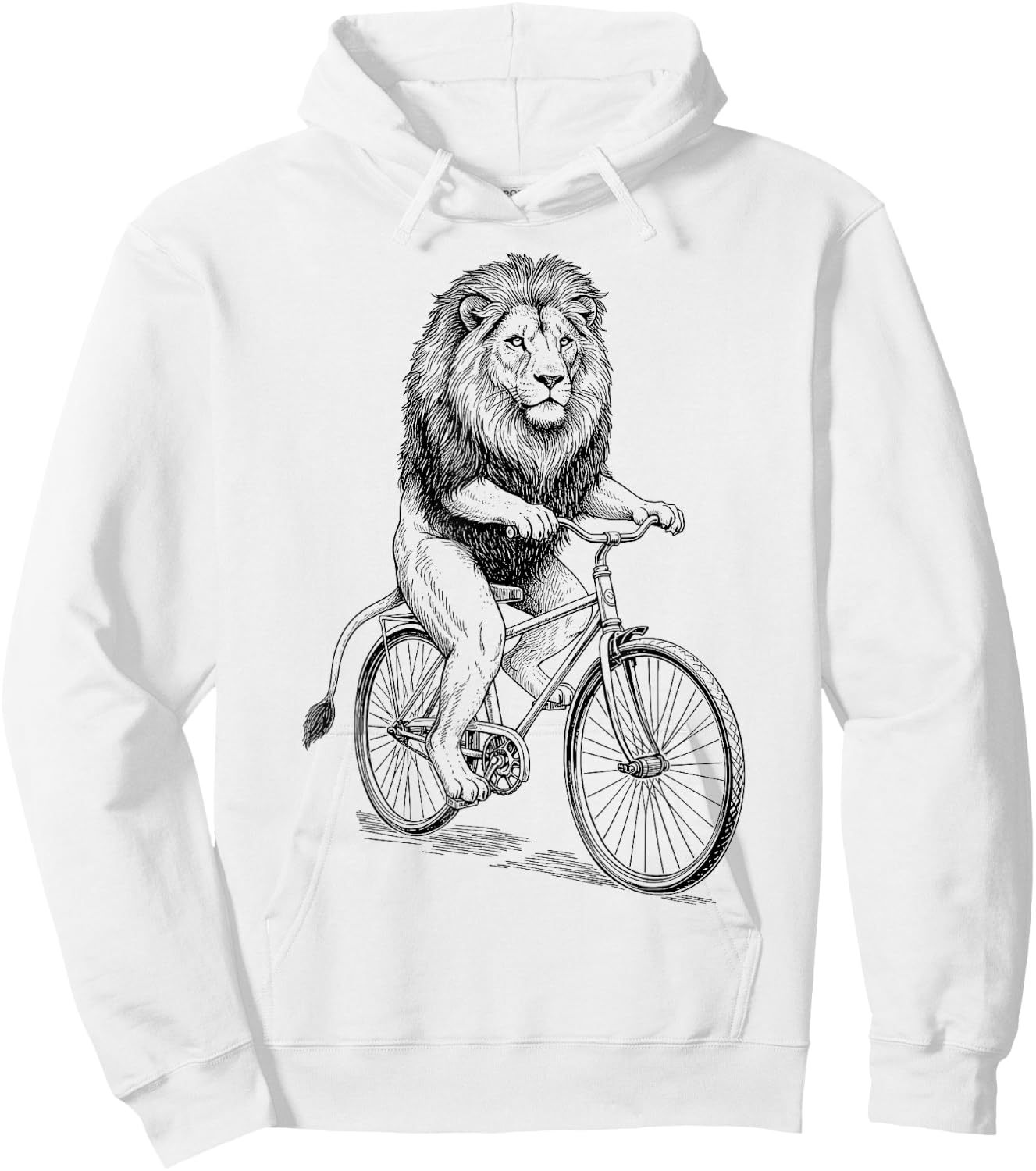 Vintage Lion Cat Shaped Cycling Hoodie - Hoodie | White