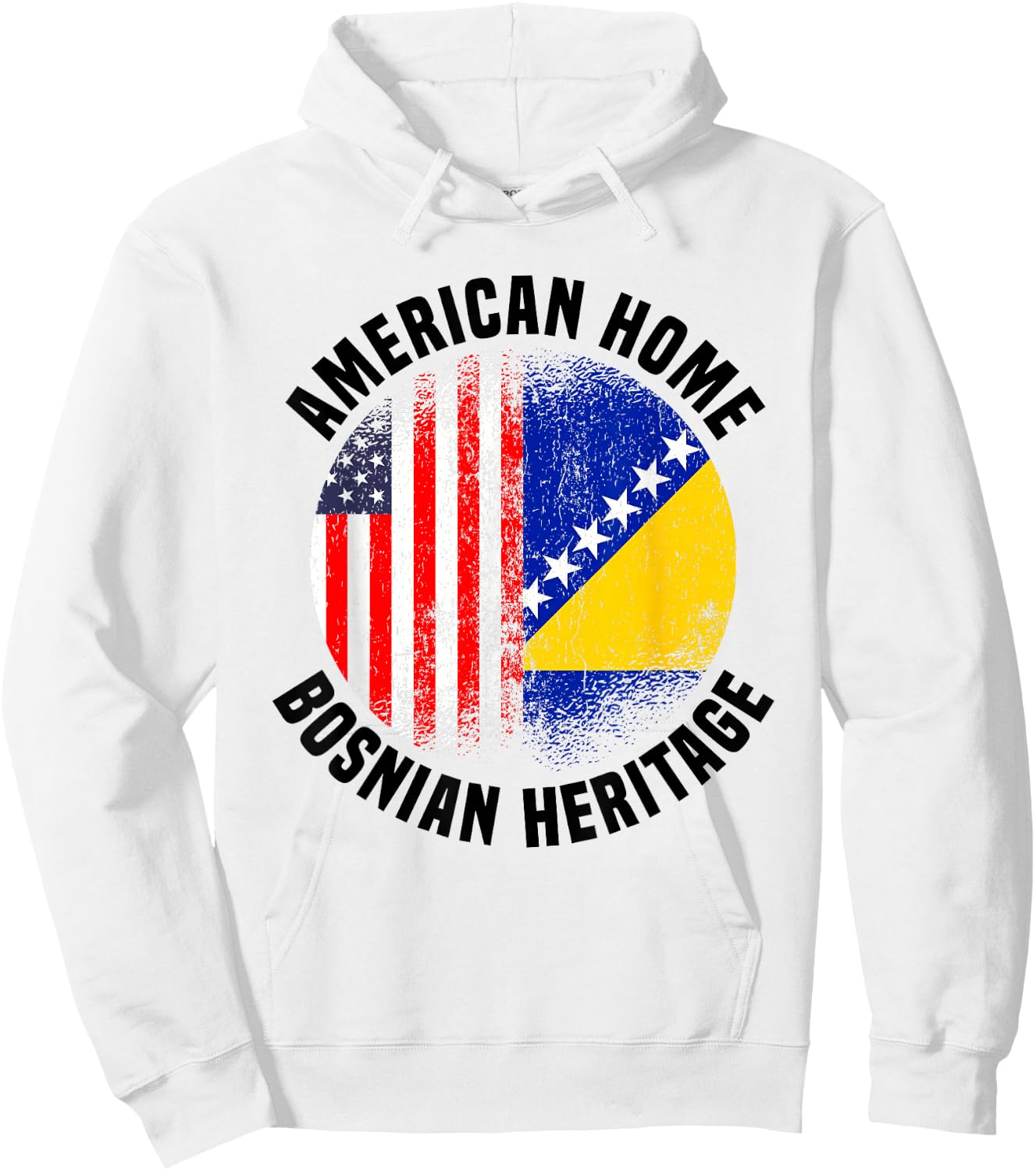 Bosnia Outfit & Women US American Bosnian Flag Hoodie - Hoodie | White