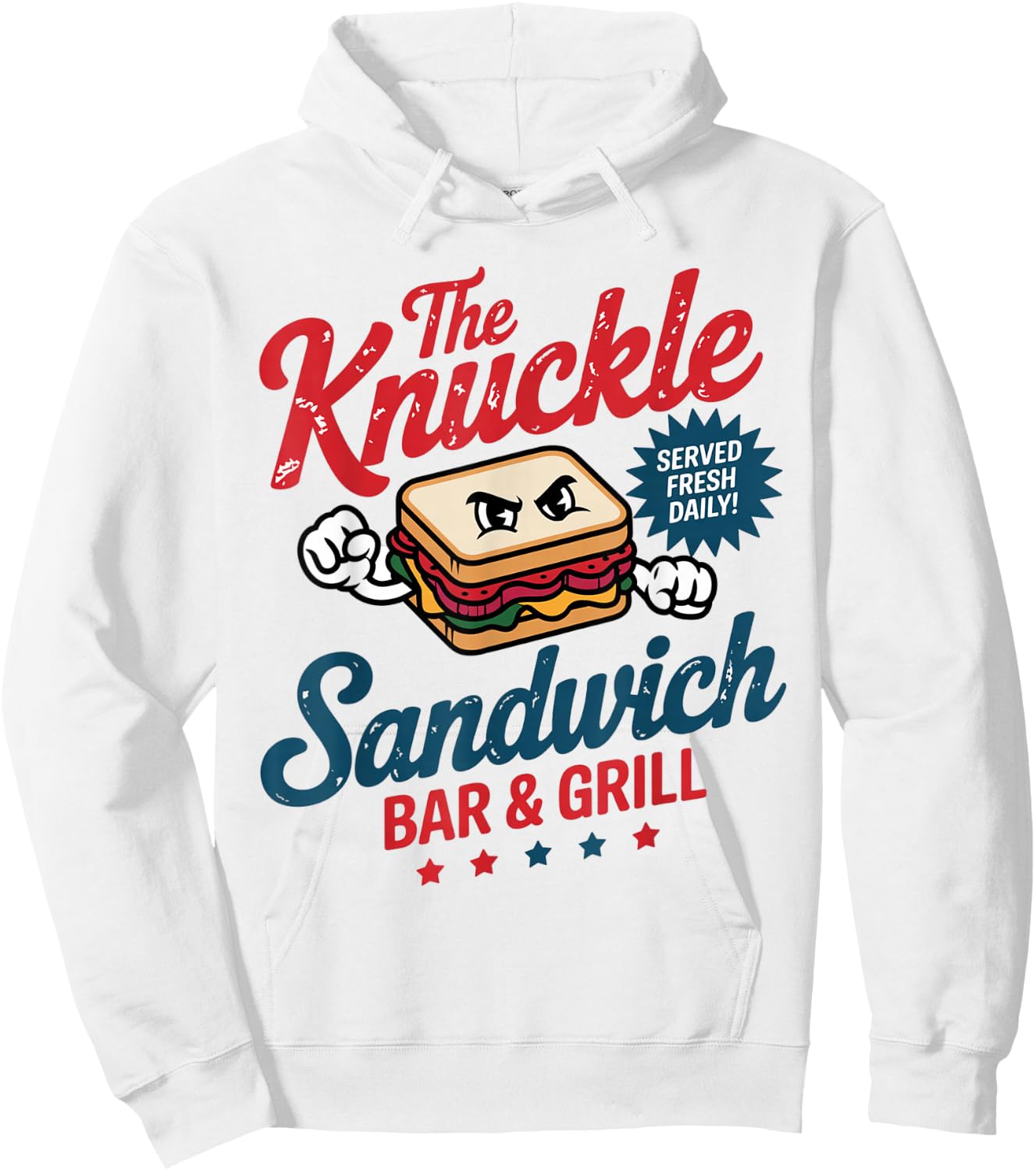 The Knuckle Sandwich Bar & Grill Fighting Sarcastic Joke Hoodie - Hoodie | White