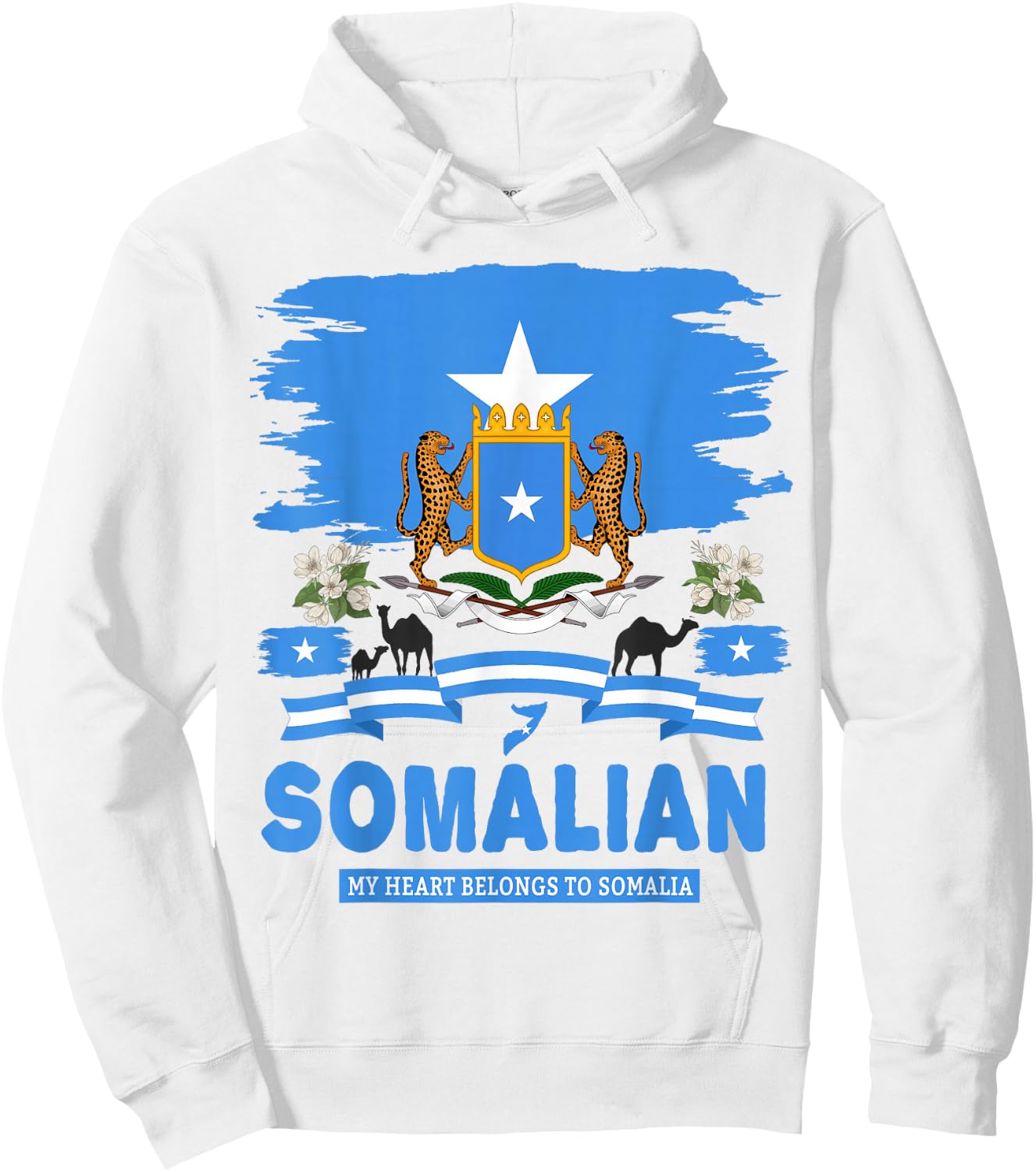 Somalian Flag Heritage Outfit Idea Somalia flag Hoodie - Hoodie | White