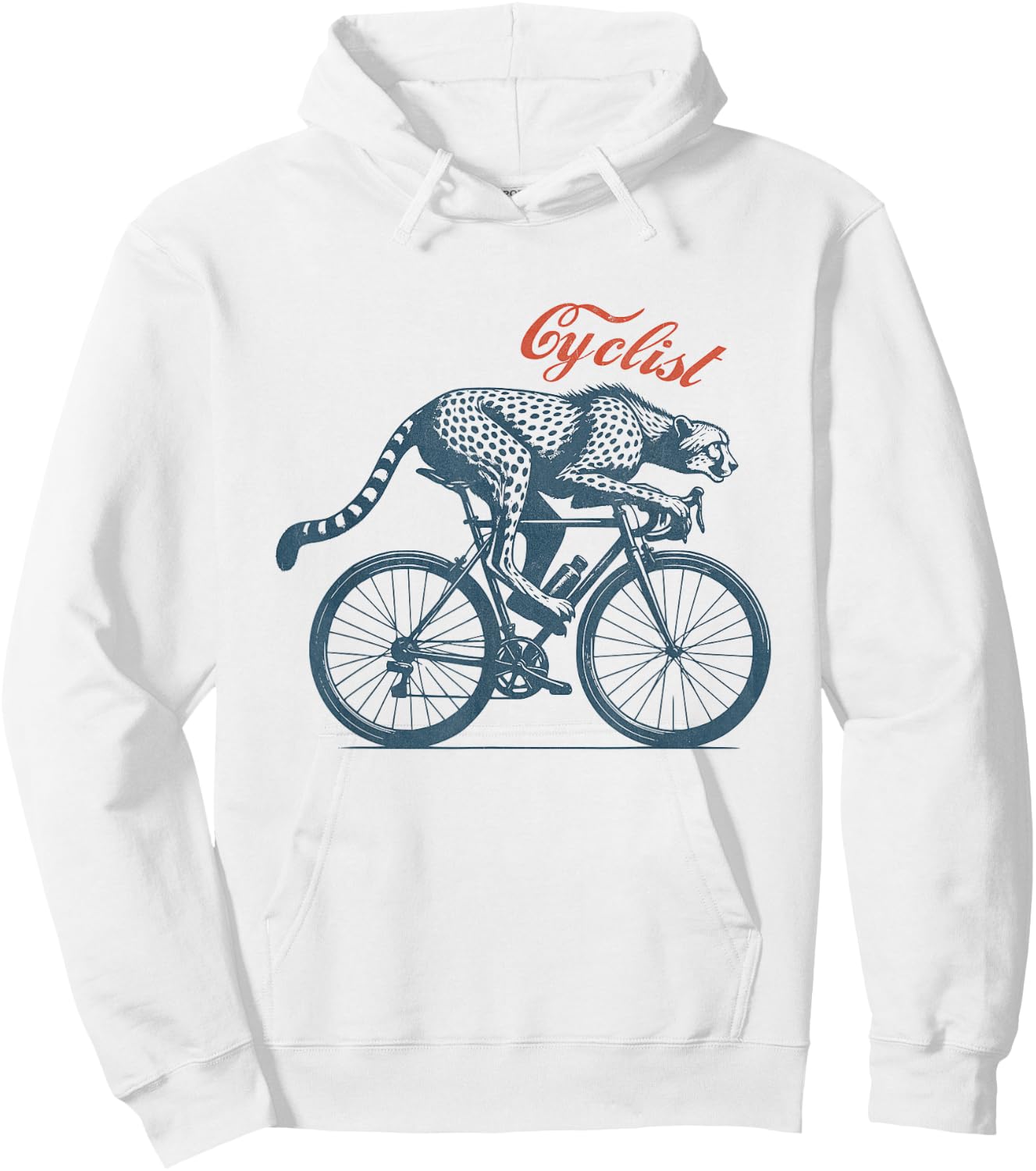 Cycling Cheetah, Cyclist Biking Bicycle Accessories Hoodie - Hoodie | White