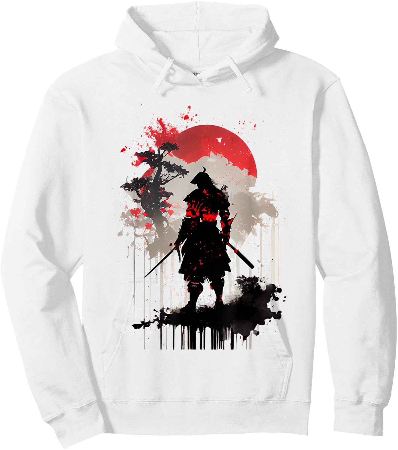 Retro Samurai Warrior Japanese Samurai Ronin , White Hoodie - Hoodie | White