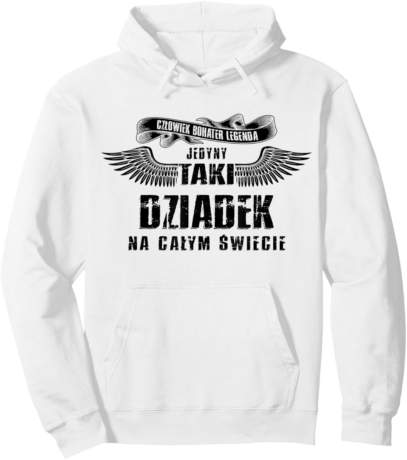 Jedyny Taki Dziadek Prezent dla Dziadka Polska Koszulka , White Hoodie - Hoodie | White