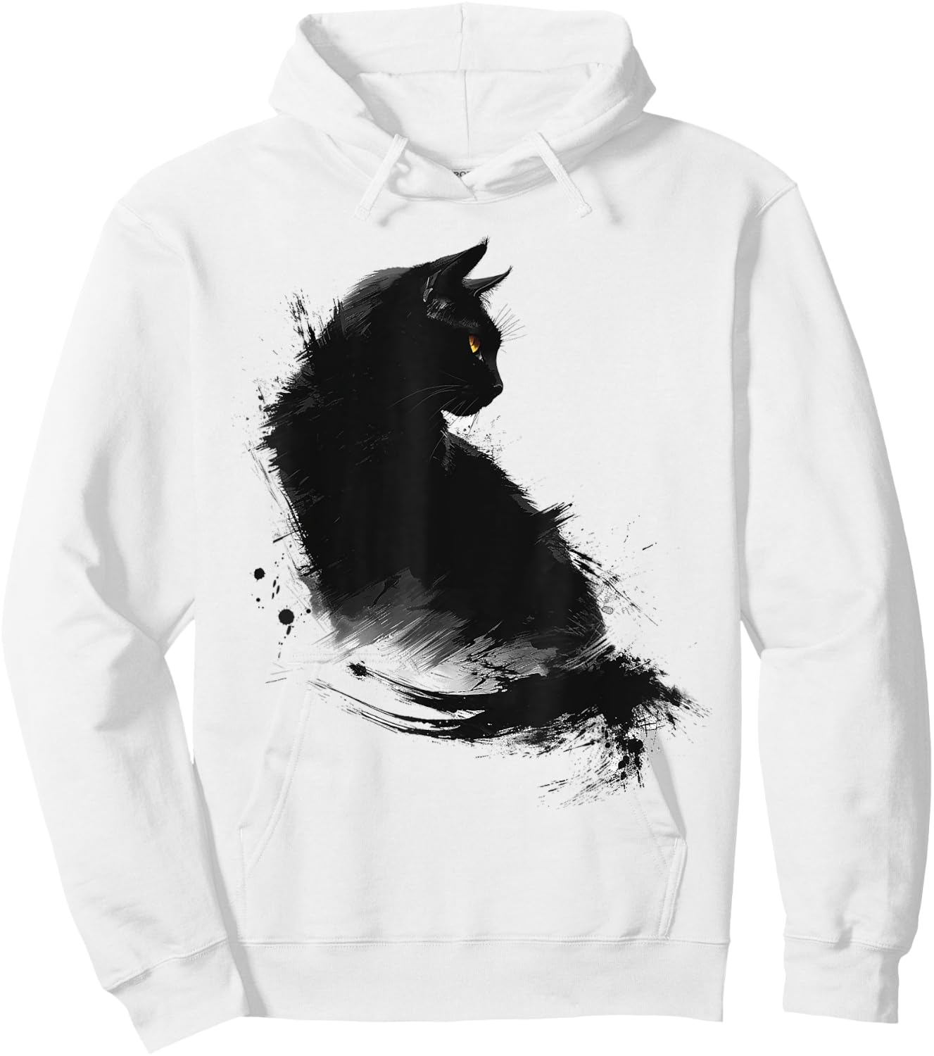 Abstract Cat Pattern Drawing Art Animal Cat , white, S Hoodie - Hoodie | White