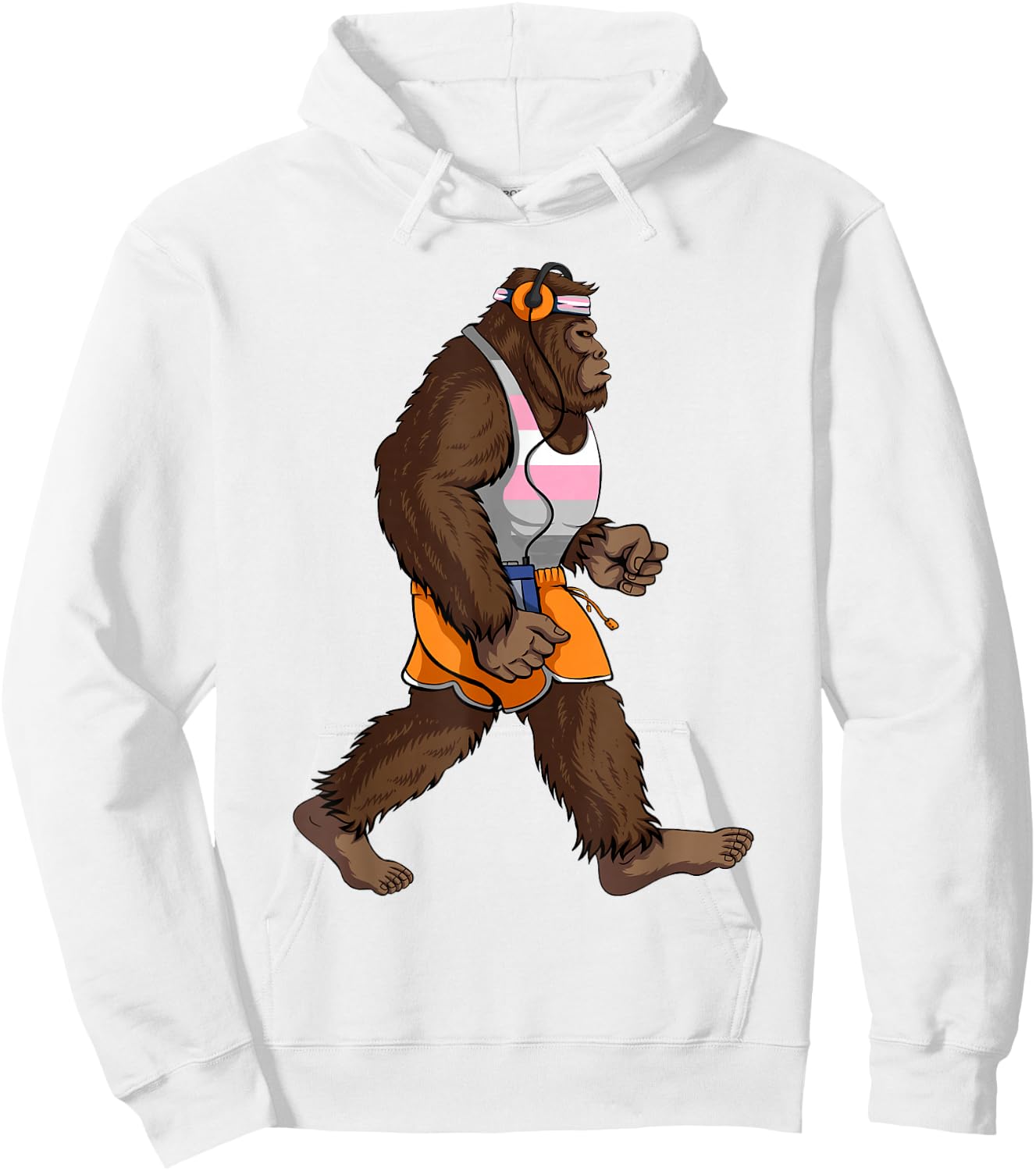 Demigirl Pride Flag Funny Bigfoot Demigirl Flag Hoodie - Hoodie | White