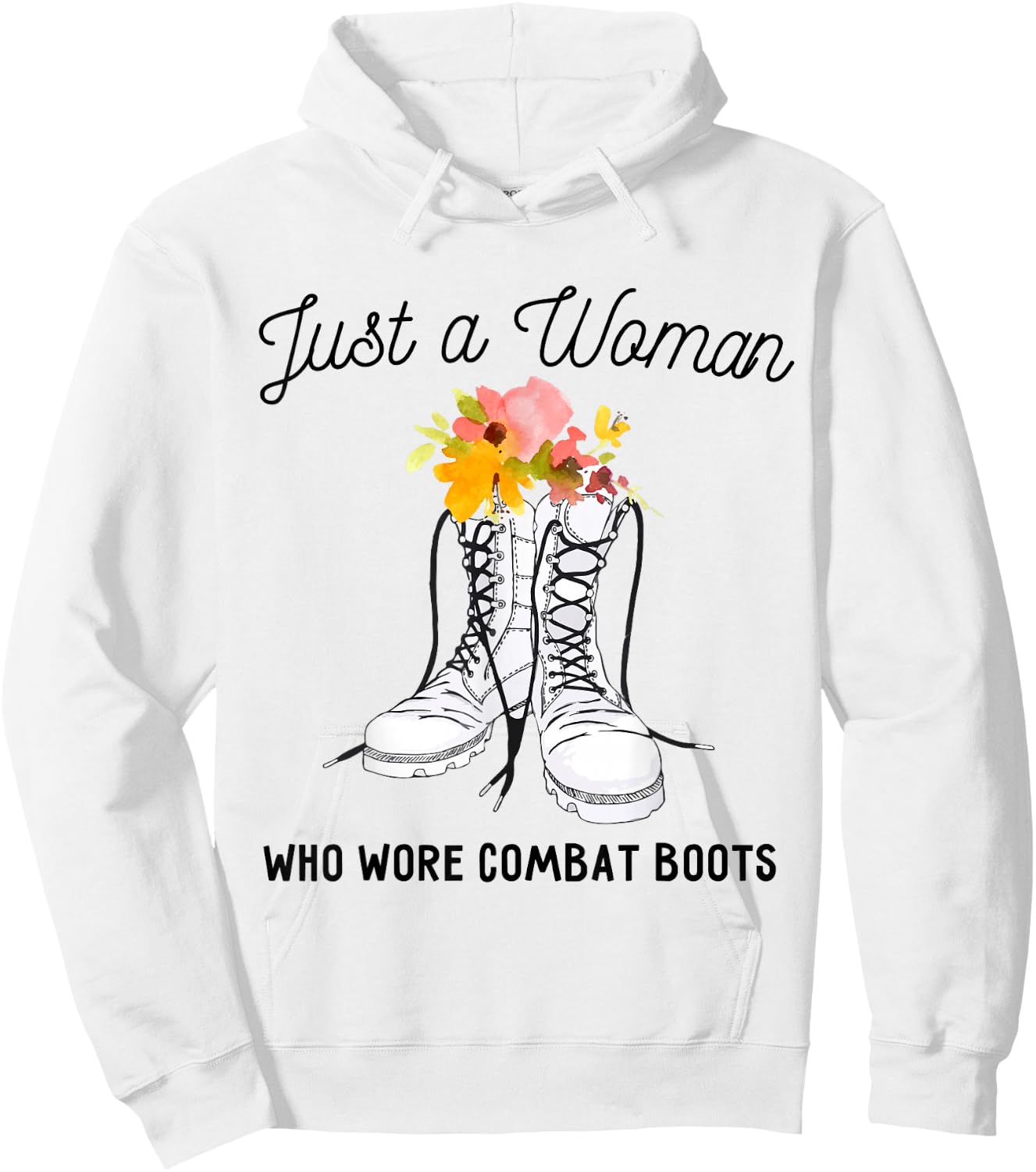 Just a Woman Who Wore Combat Boots Women Veterans Hoodie - Hoodie | White