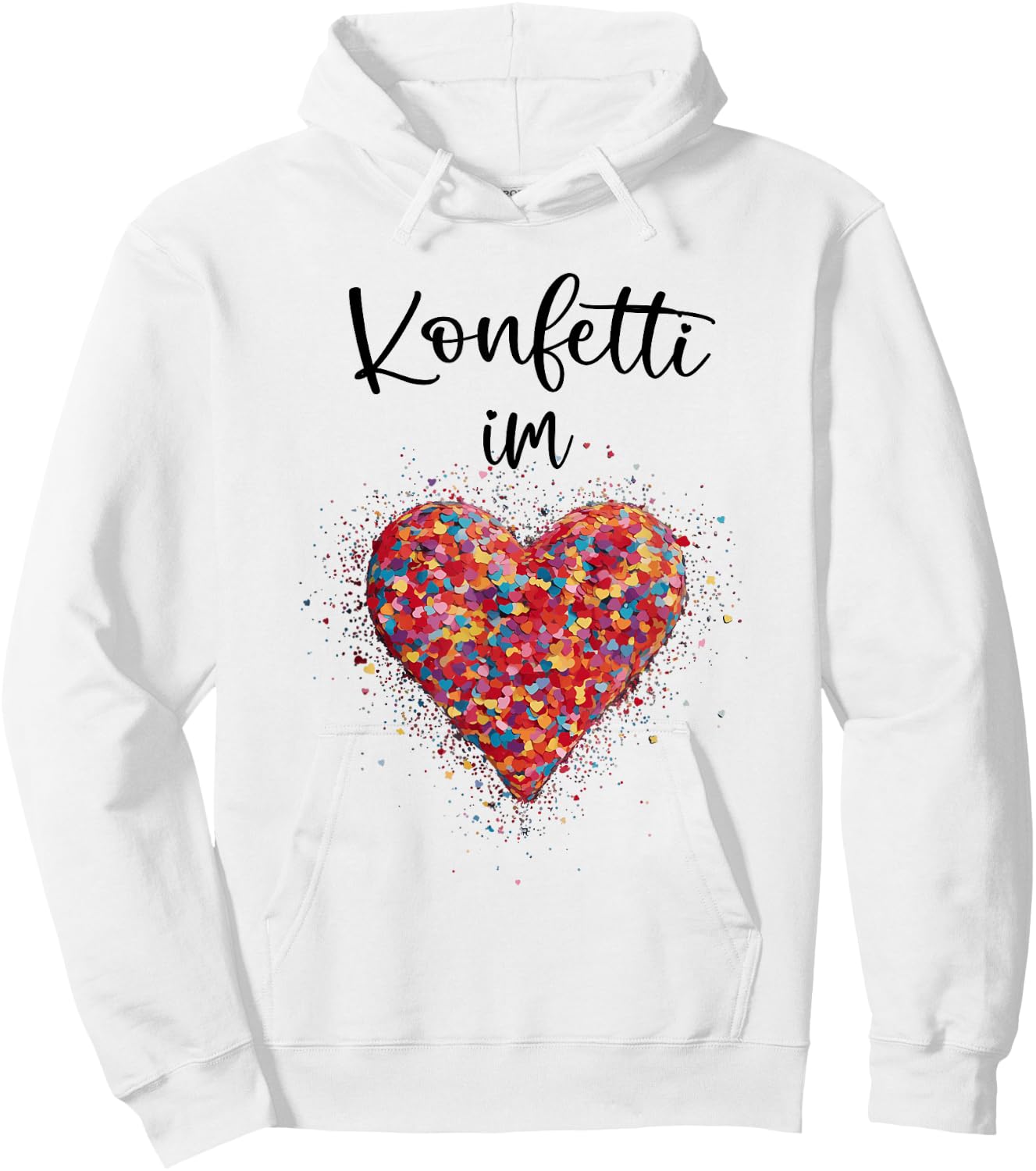 Confetti in the Heart - Kölle Alaaf Red White Carnival Fashing , White Hoodie - Hoodie | White