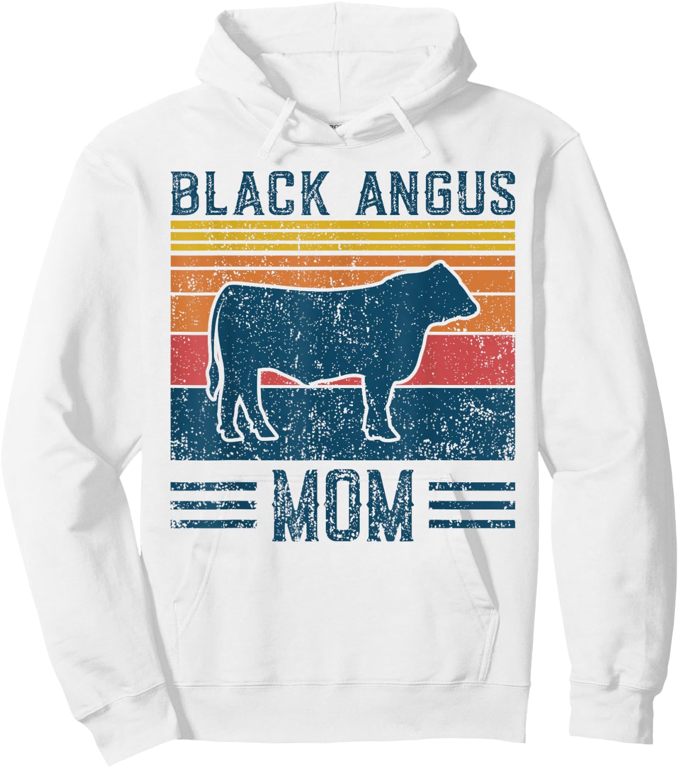 Best Cow Mom Women - Vintage Cattle Black Angus Hoodie - Hoodie | White