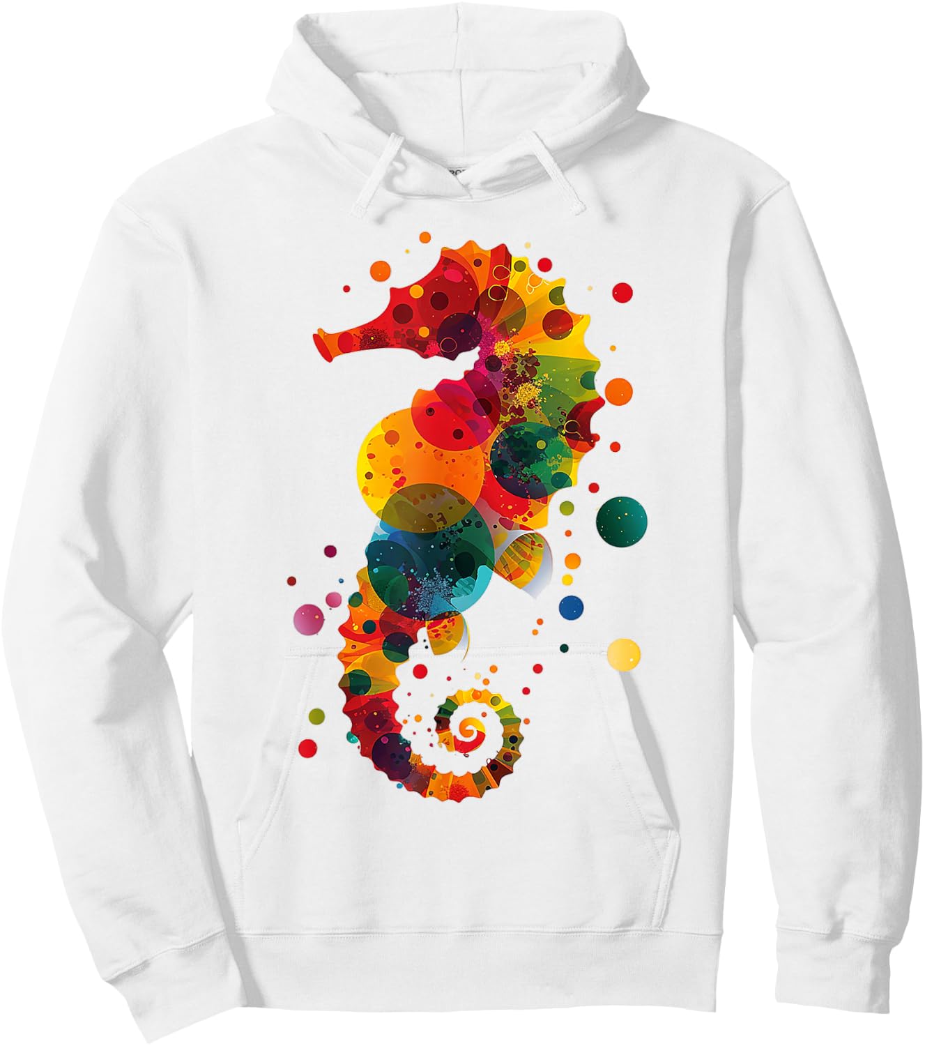 Seahorse Planets Abstract Animal Colourful Art Seahorse , White Hoodie - Hoodie | White