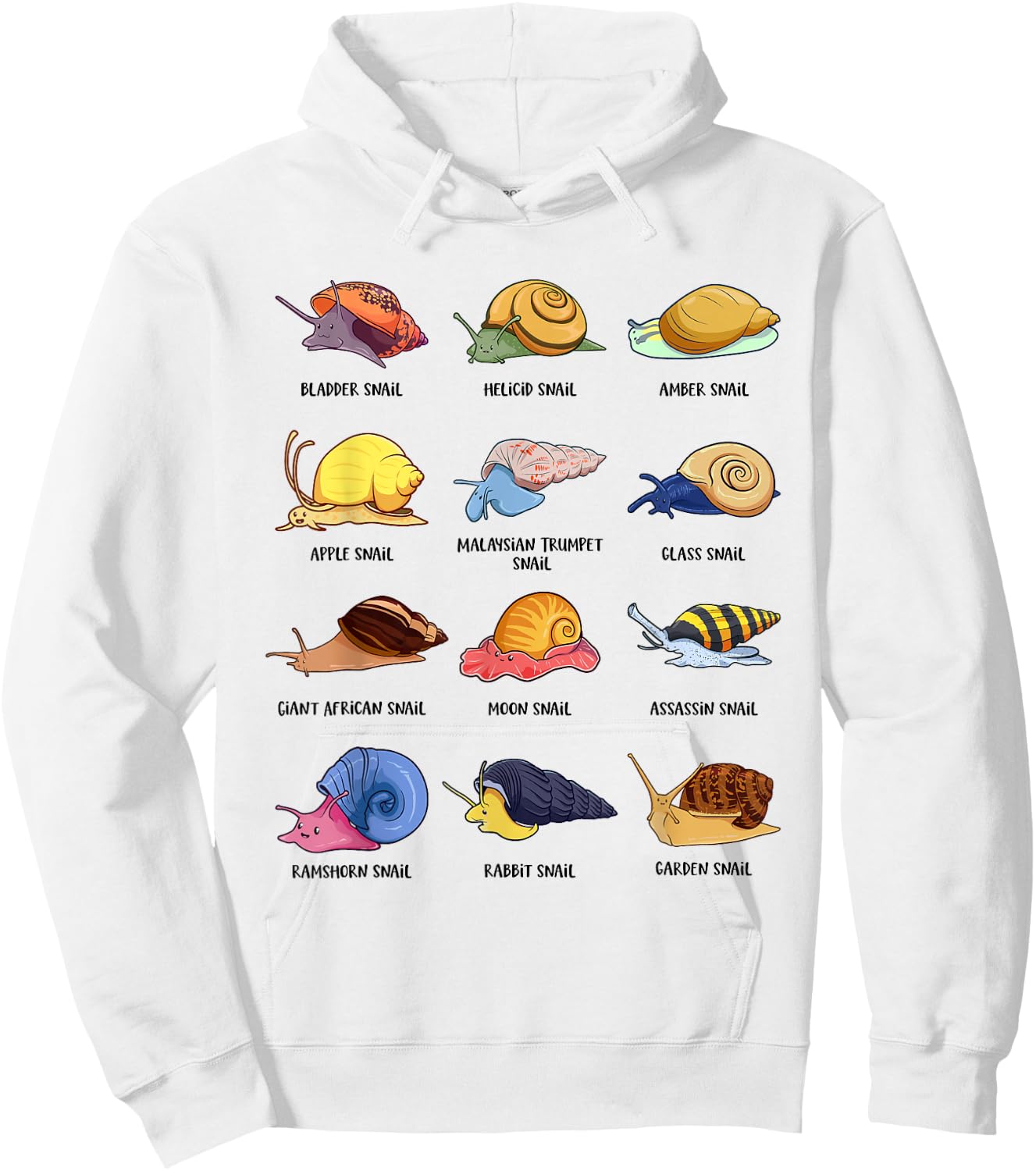 Snails of The World - Snail Species Hoodie - Hoodie | White