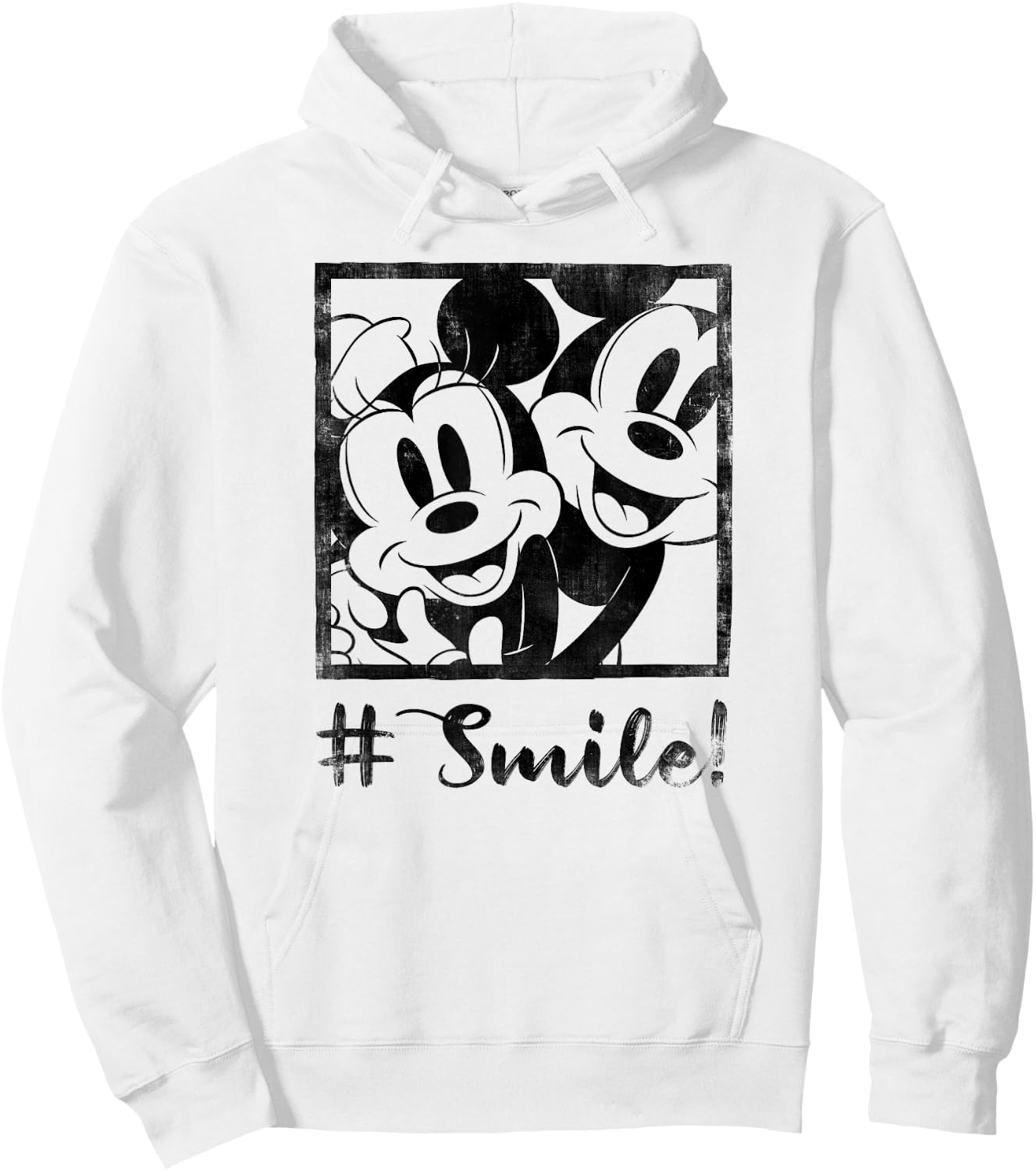 Disney Mickey Mouse Minnie Hashtag Smile Hoodie - Hoodie | White