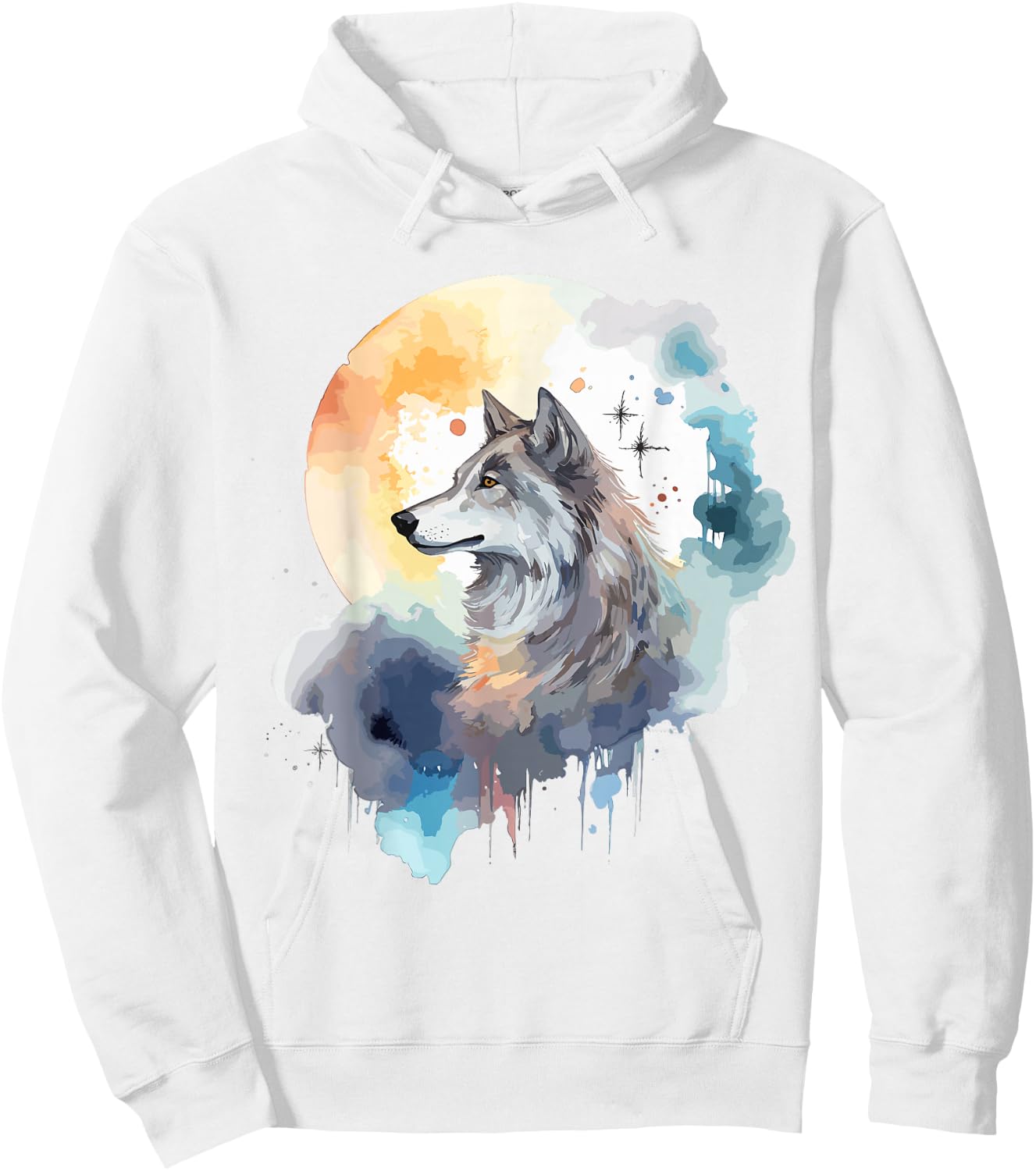 Wolfskopf Aquarell Damen Weiß EU 38/39 Hoodie - Hoodie | White