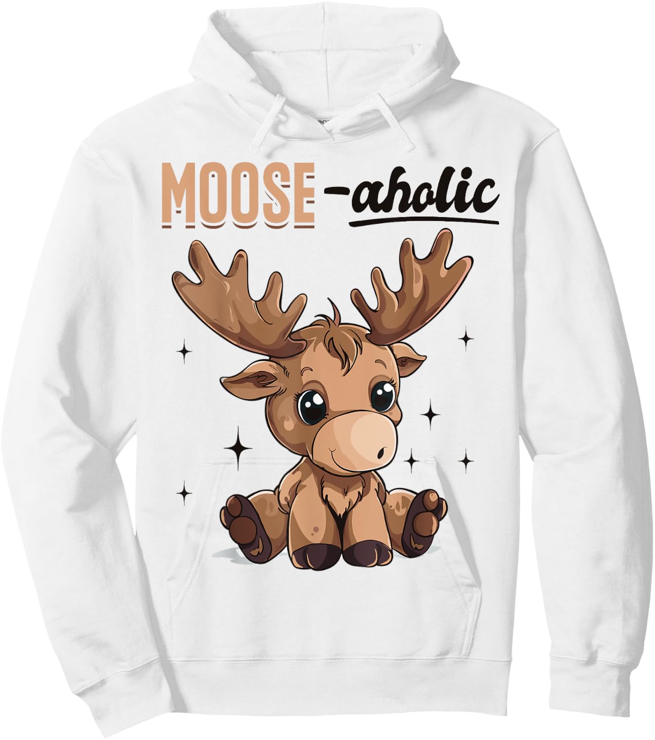 Funny Moose Animal Moose-aholic Hoodie - Hoodie | White