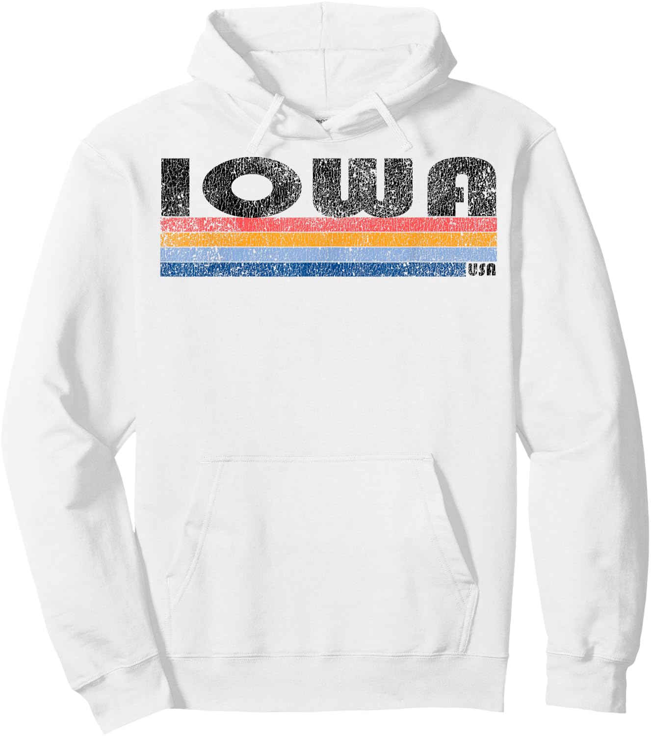 Vintage 1980s Style Iowa Hoodie - Hoodie | White