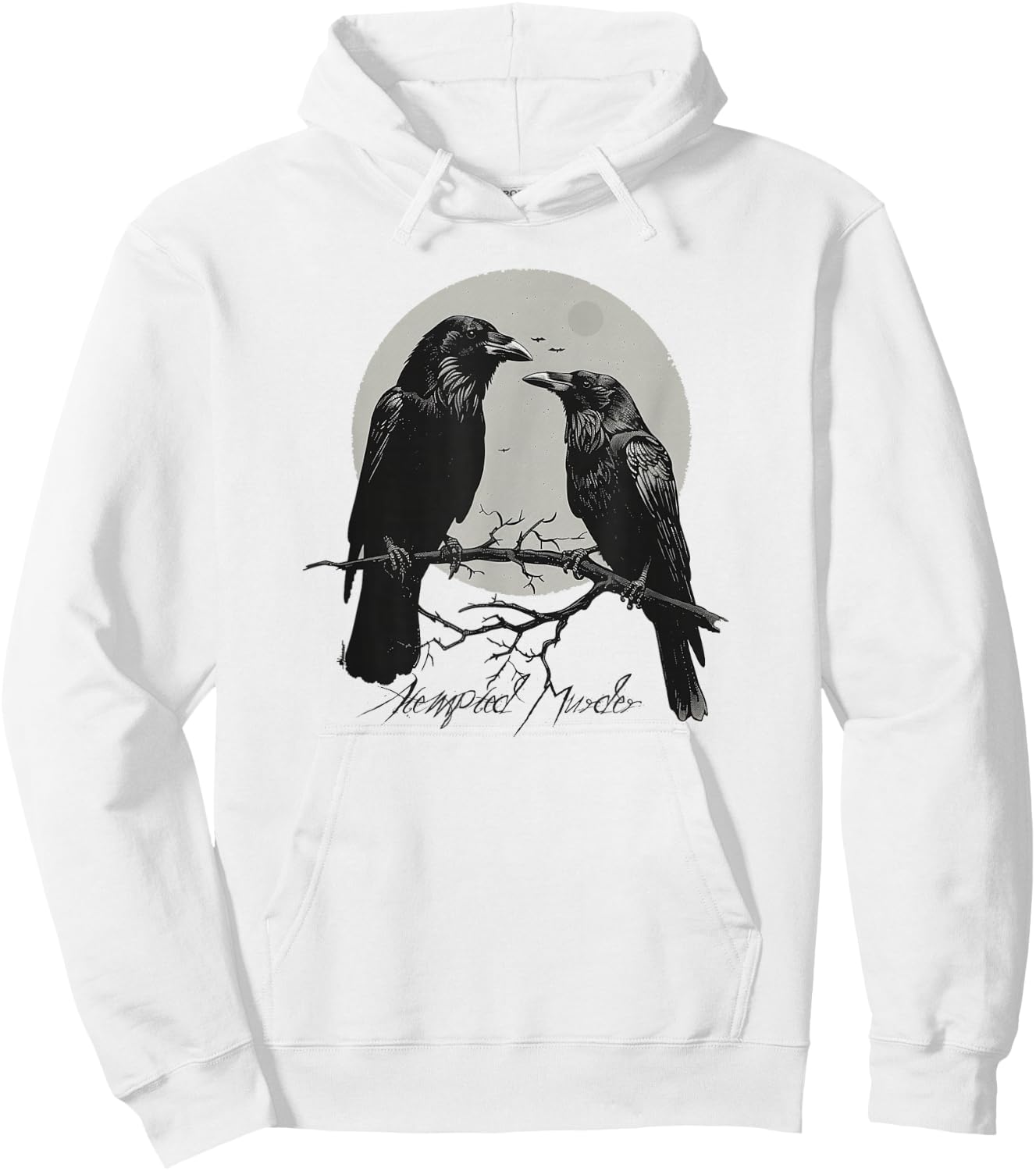 Funny Attempted Murder Crow Gift Bird Lovers Hoodie - Hoodie | White
