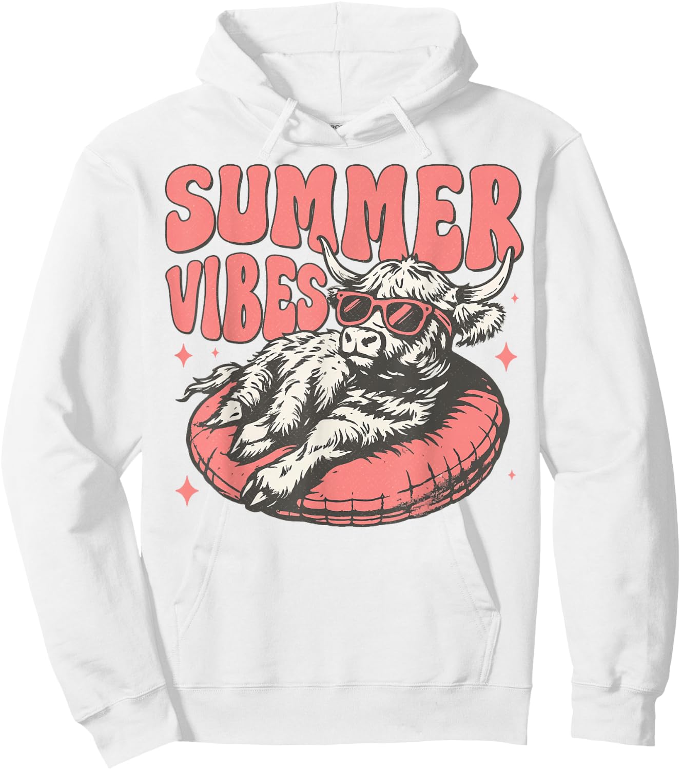 Funny Cow Summer Vibes Cow Summer Vibes Hoodie - Hoodie | White